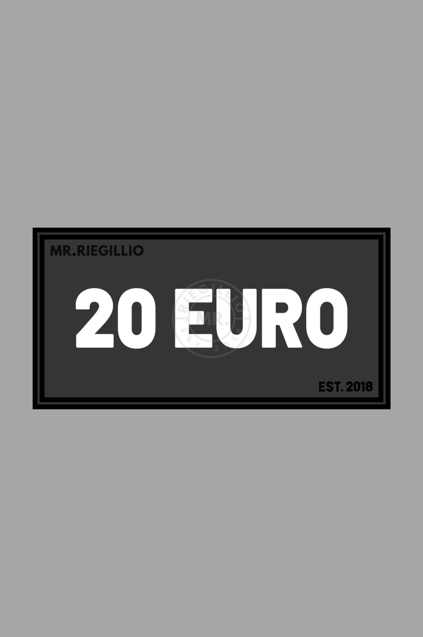 Rubber Velcro Patch - 20 EURO - White at MR. Riegillio