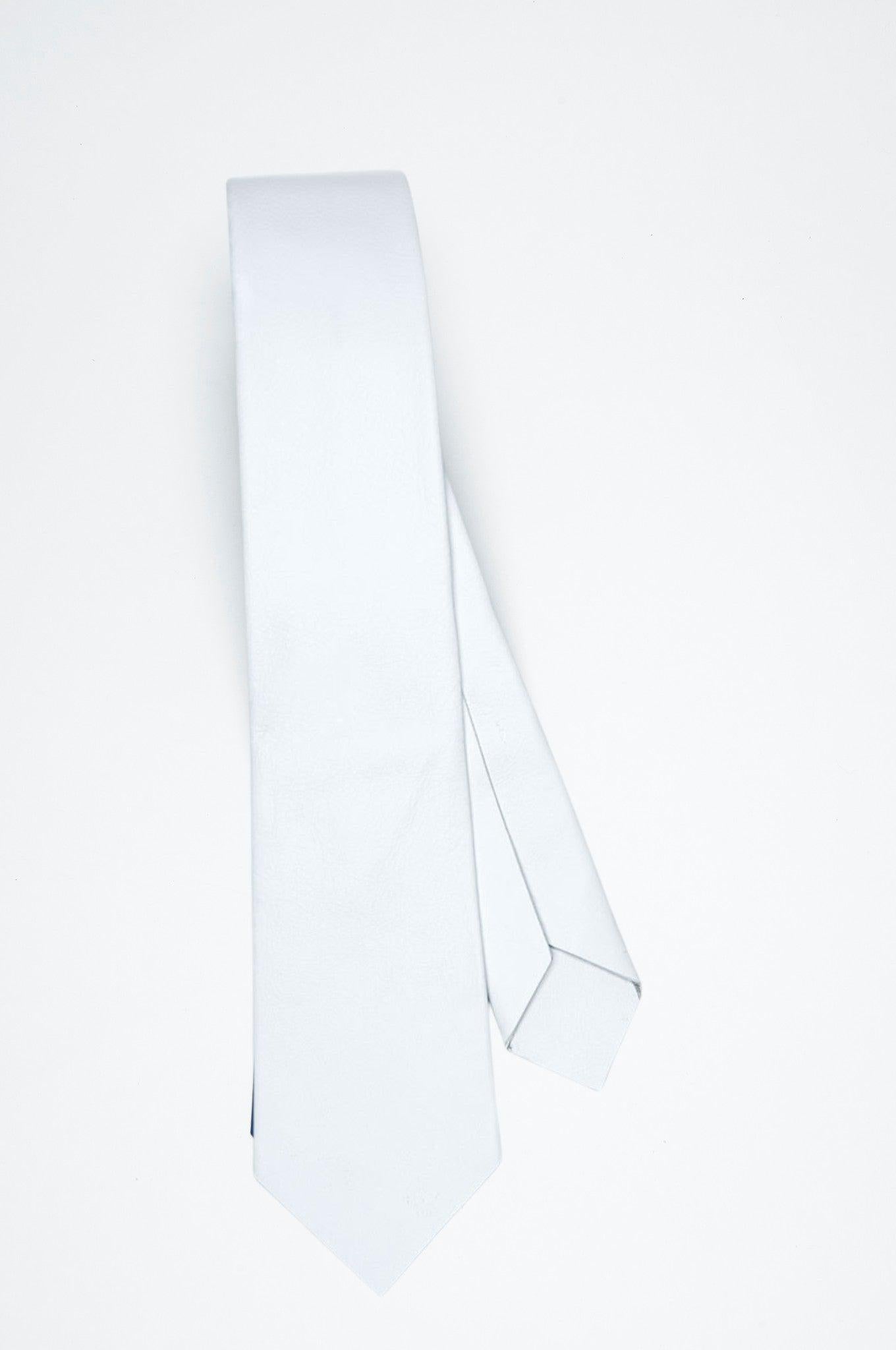 SIRAINER White Leather Tie at MR. Riegillio