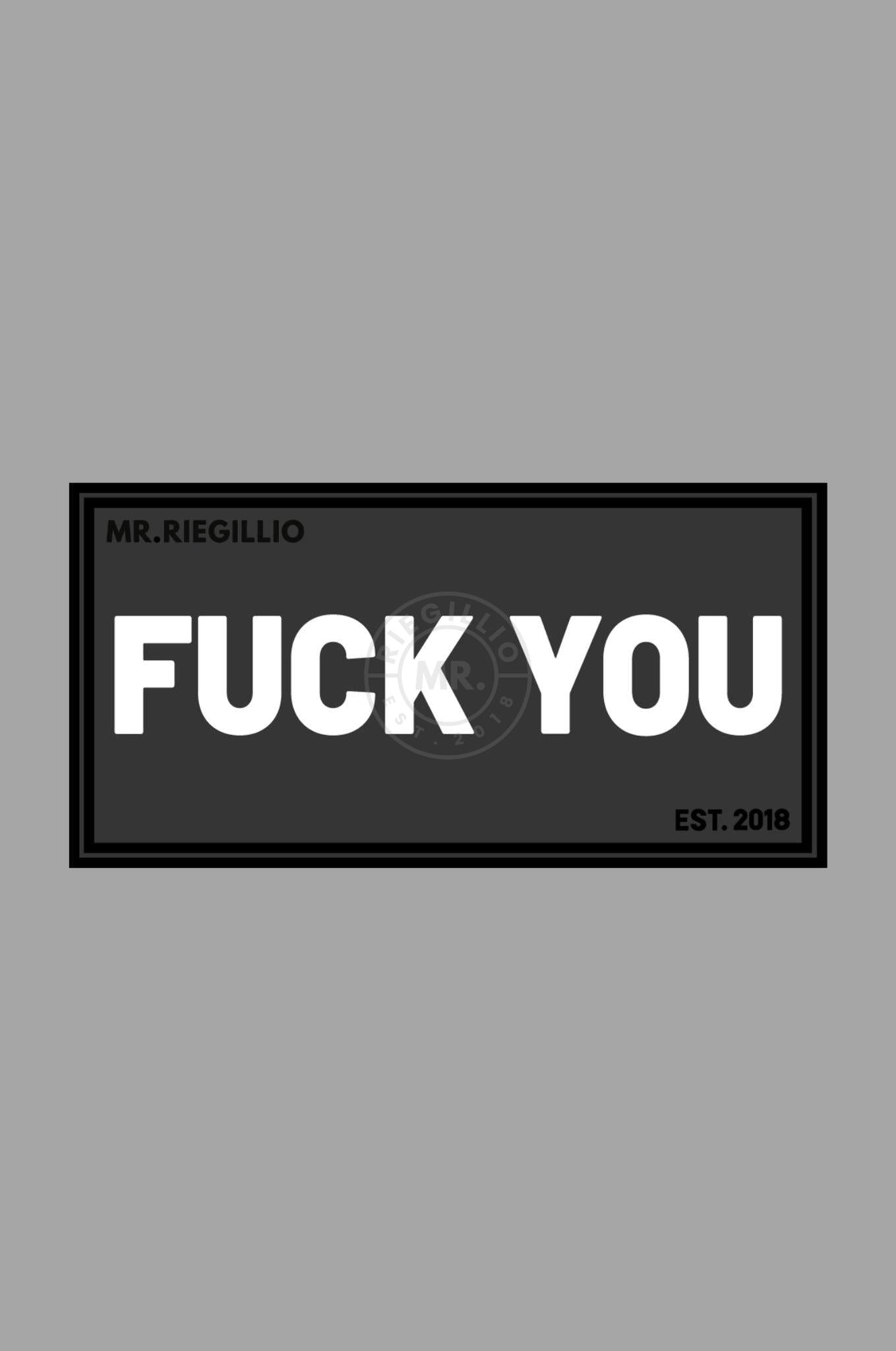 Rubber Velcro Patch - FUCK YOU - White at MR. Riegillio