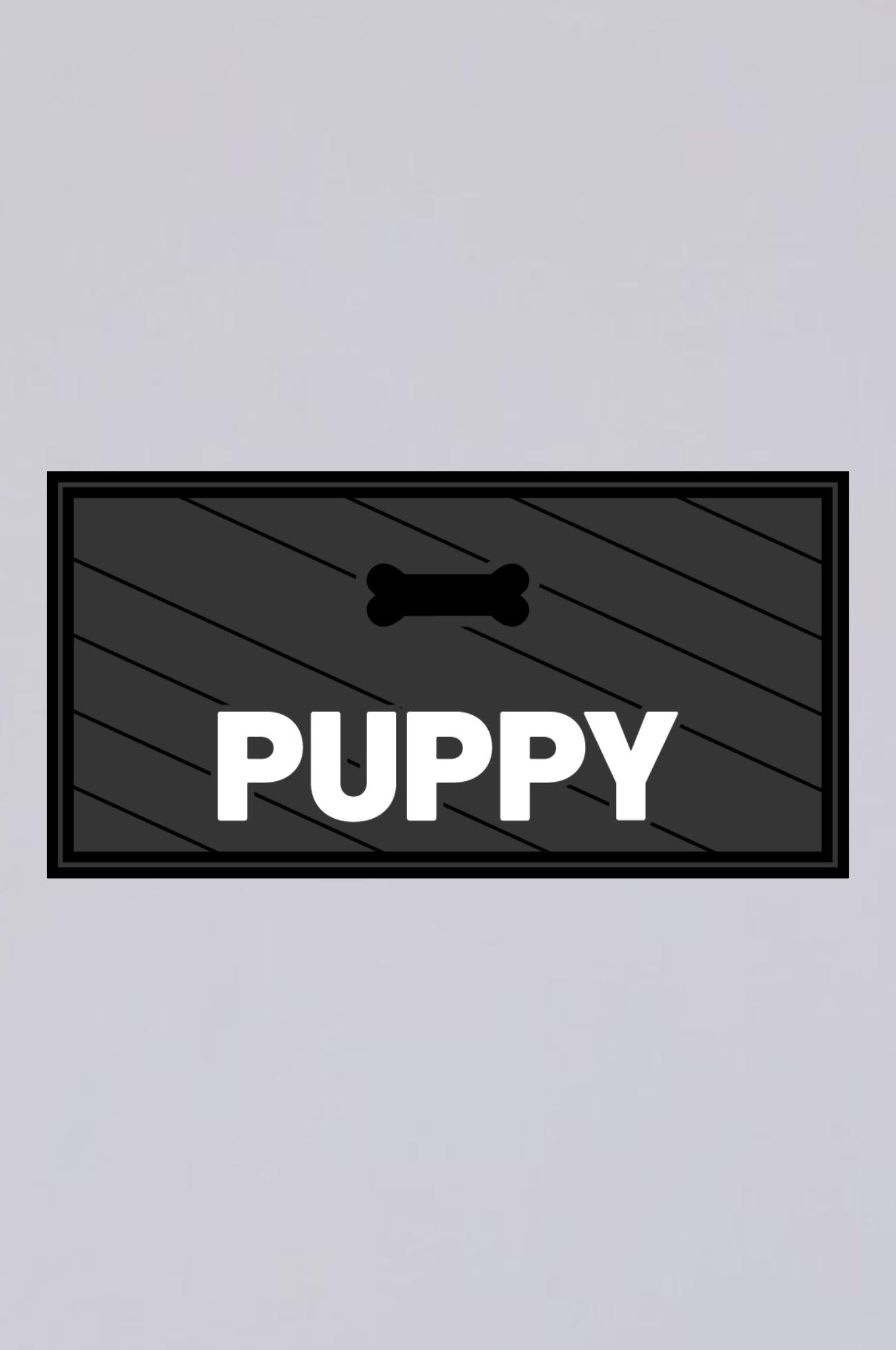 Rubber Velcro Patch - PUPPY - White at MR. Riegillio