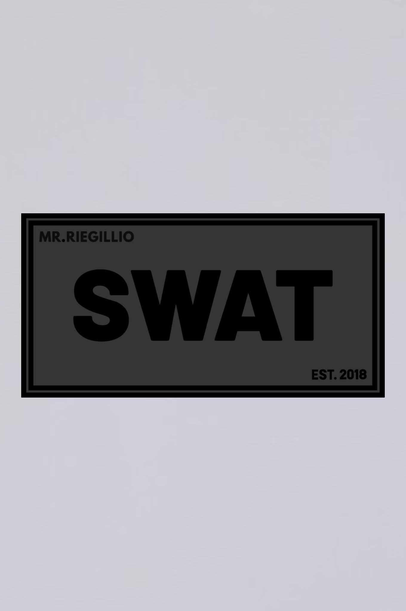 Rubber Velcro Patch - SWAT - Black at MR. Riegillio