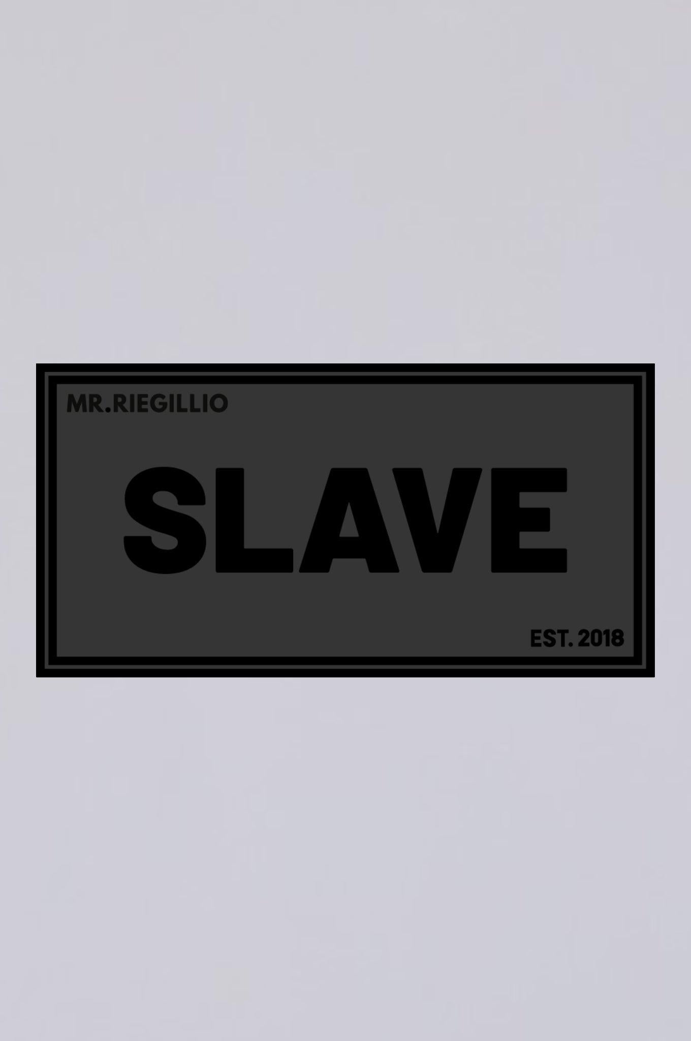 Rubber Velcro Patch - SLAVE - Black at MR. Riegillio