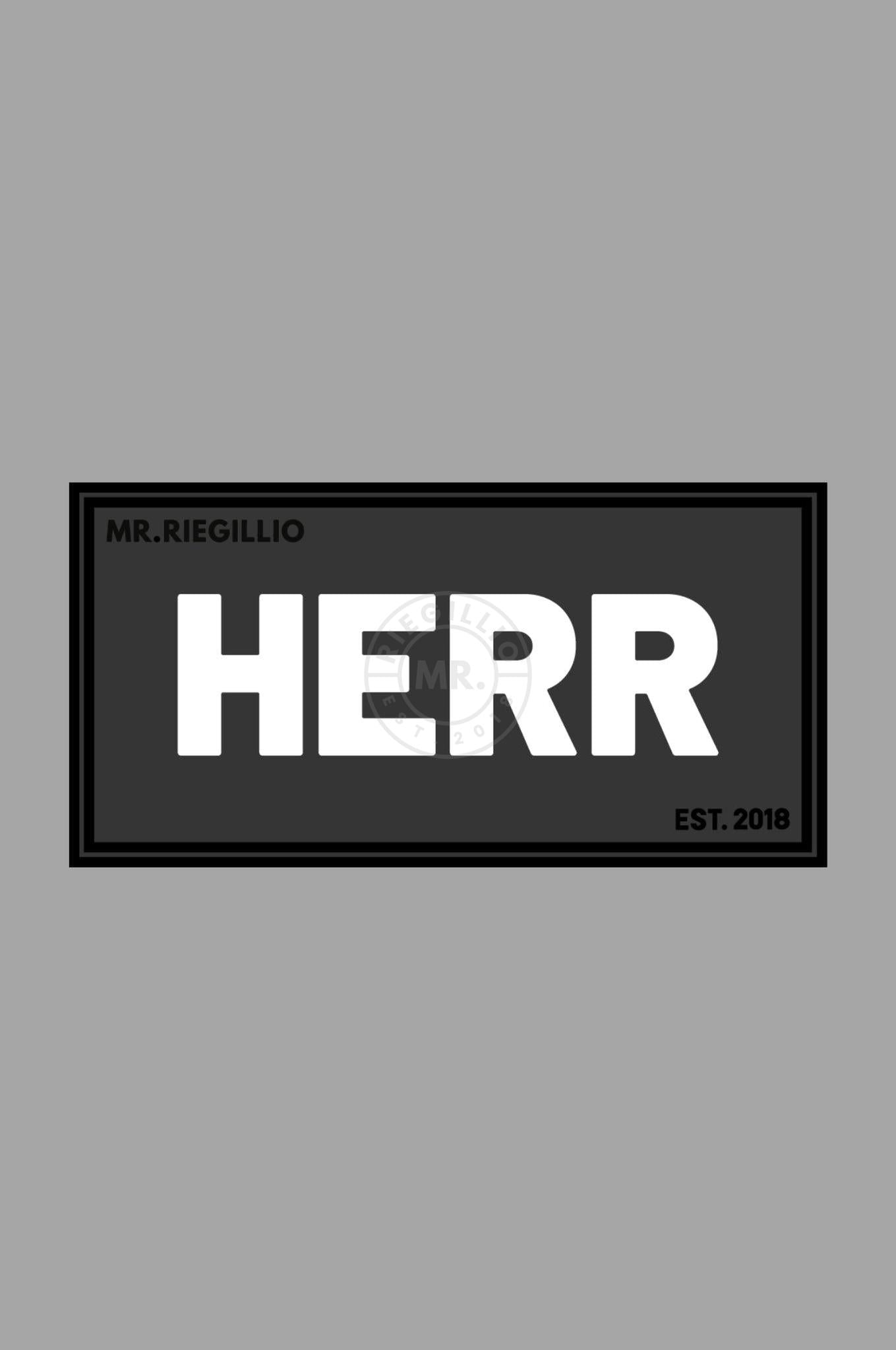 Rubber Velcro Patch - HERR - White at MR. Riegillio