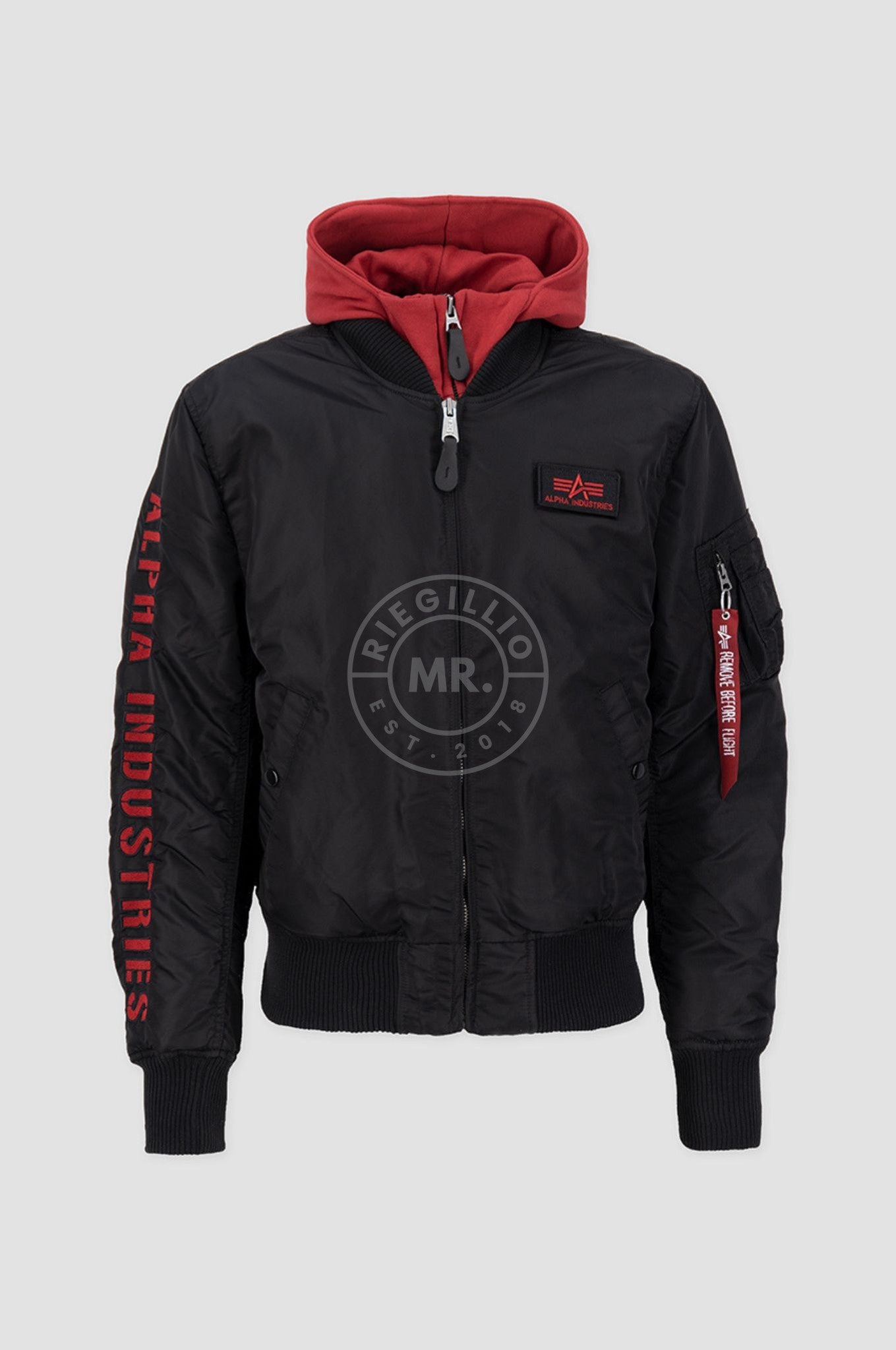 Alpha Industries MA-1 ZH D-Tec SE Jacket - Black / Red at MR