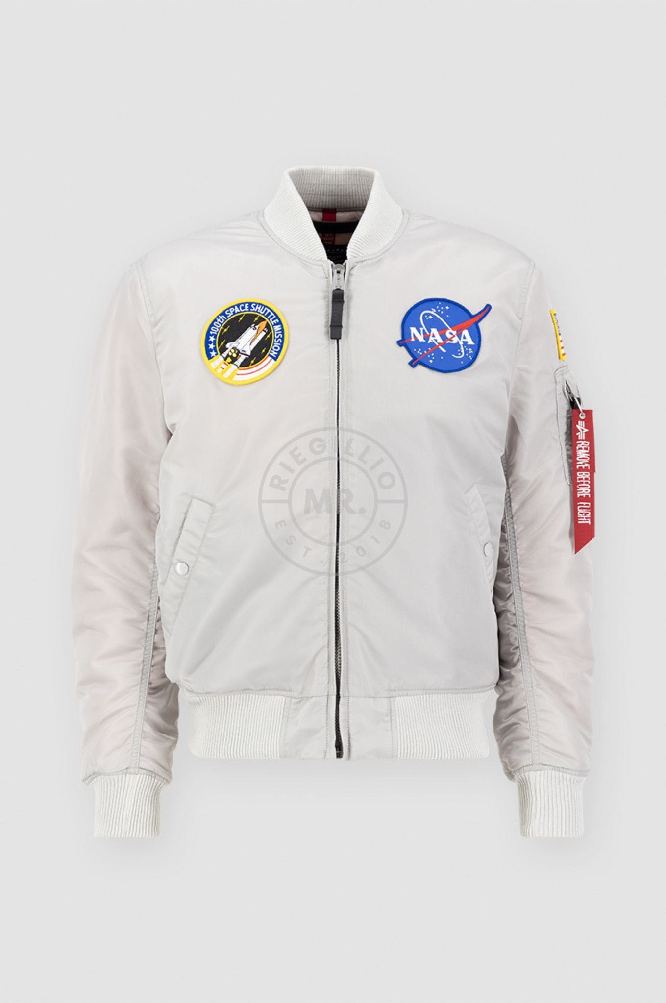 Alpha Industries MA-1 VF NASA Bomber Jacket - Pastel Grey at MR