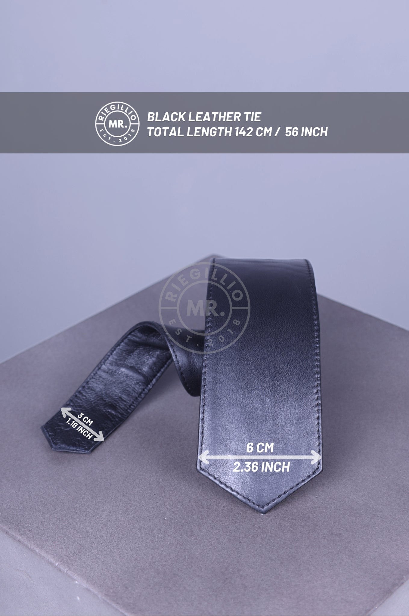 Black Leather Tie at MR. Riegillio