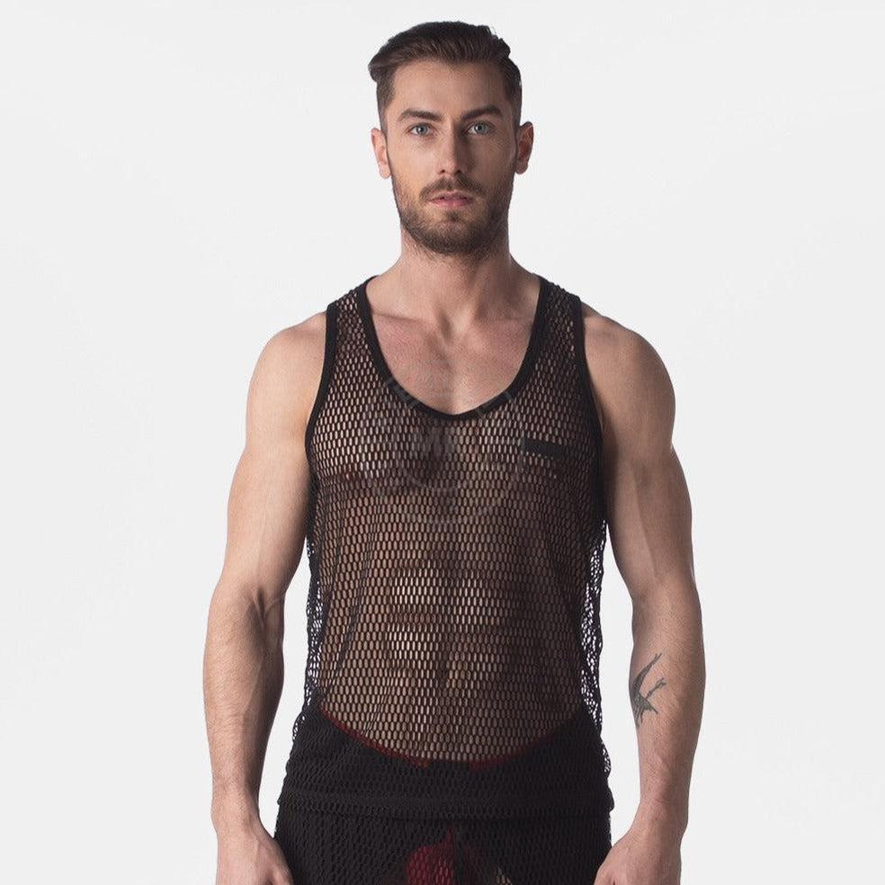 Barcode Tank Top Irisor - Black at MR. Riegillio