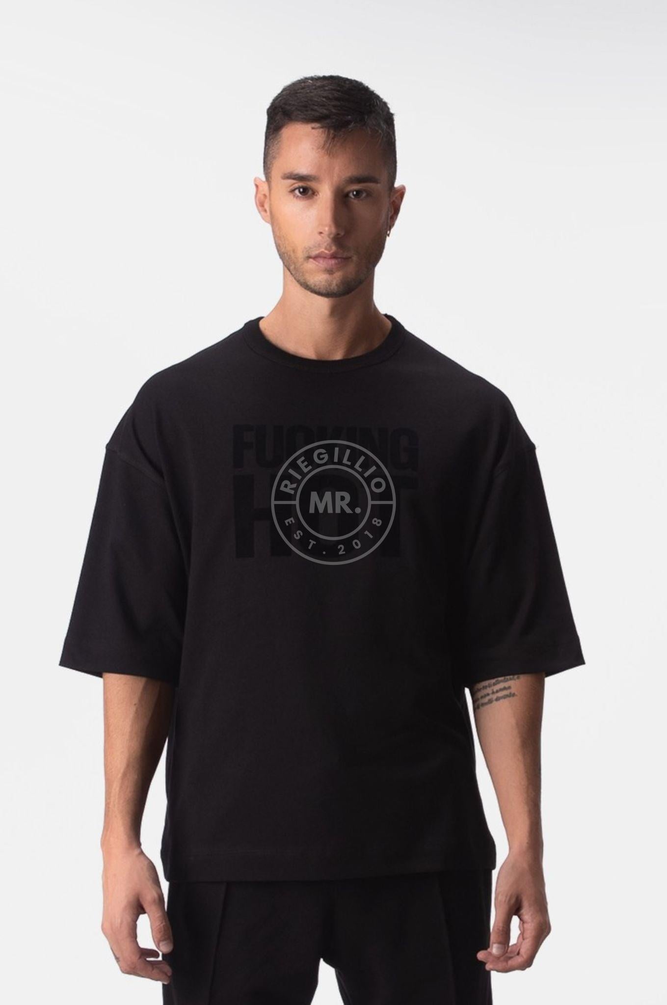 Barcode Oversized T-Shirt Fucking Hot - Black at MR. Riegillio