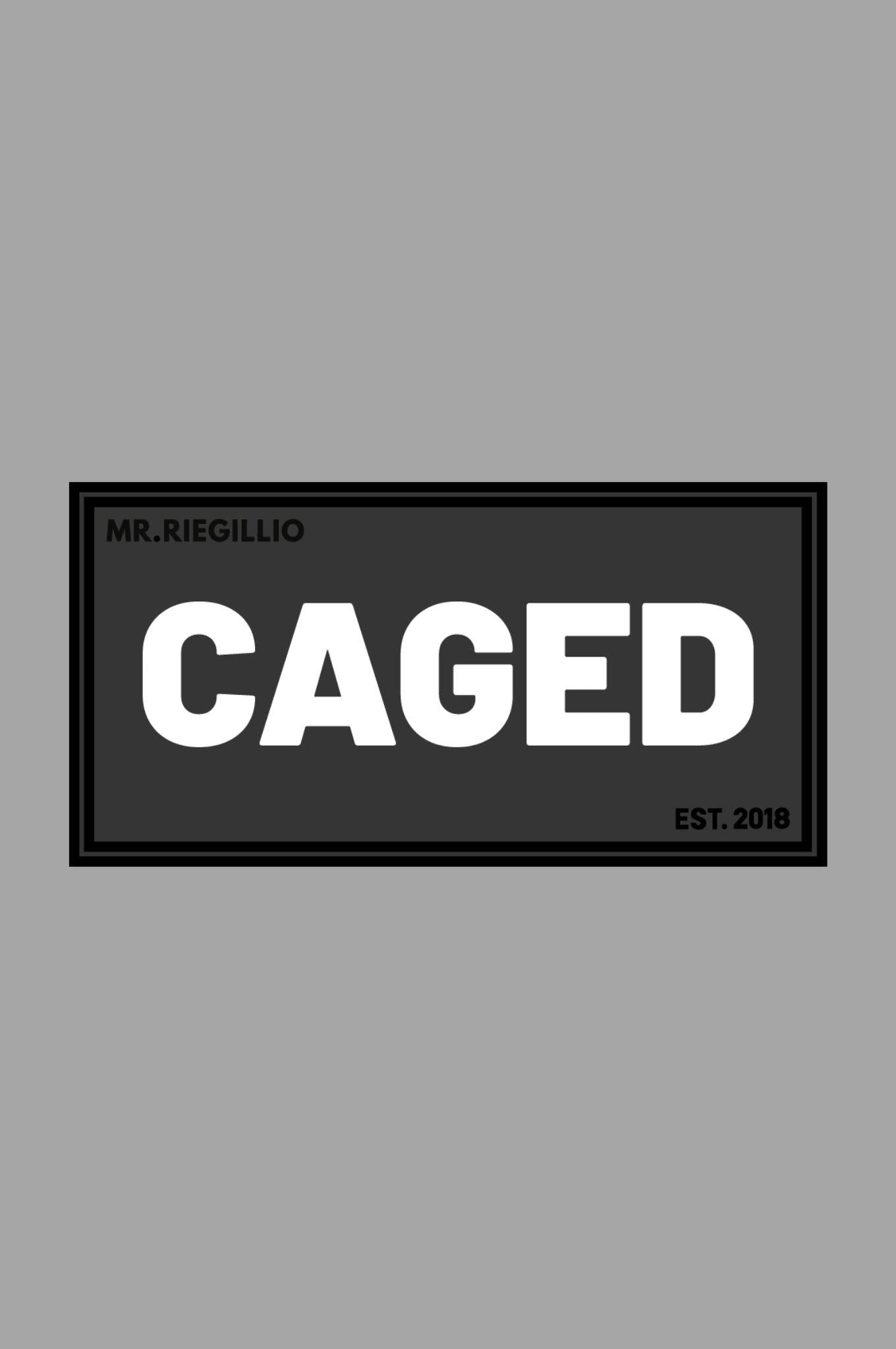 Rubber Velcro Patch - CAGED - White at MR. Riegillio