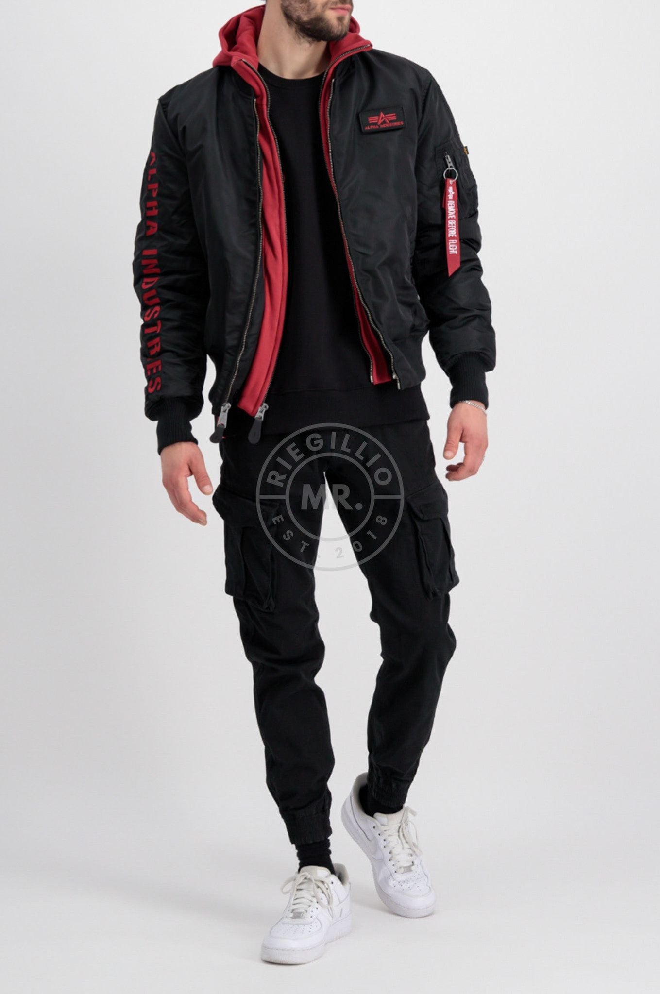 Alpha Industries MA-1 ZH D-Tec SE Jacket - Black / Red