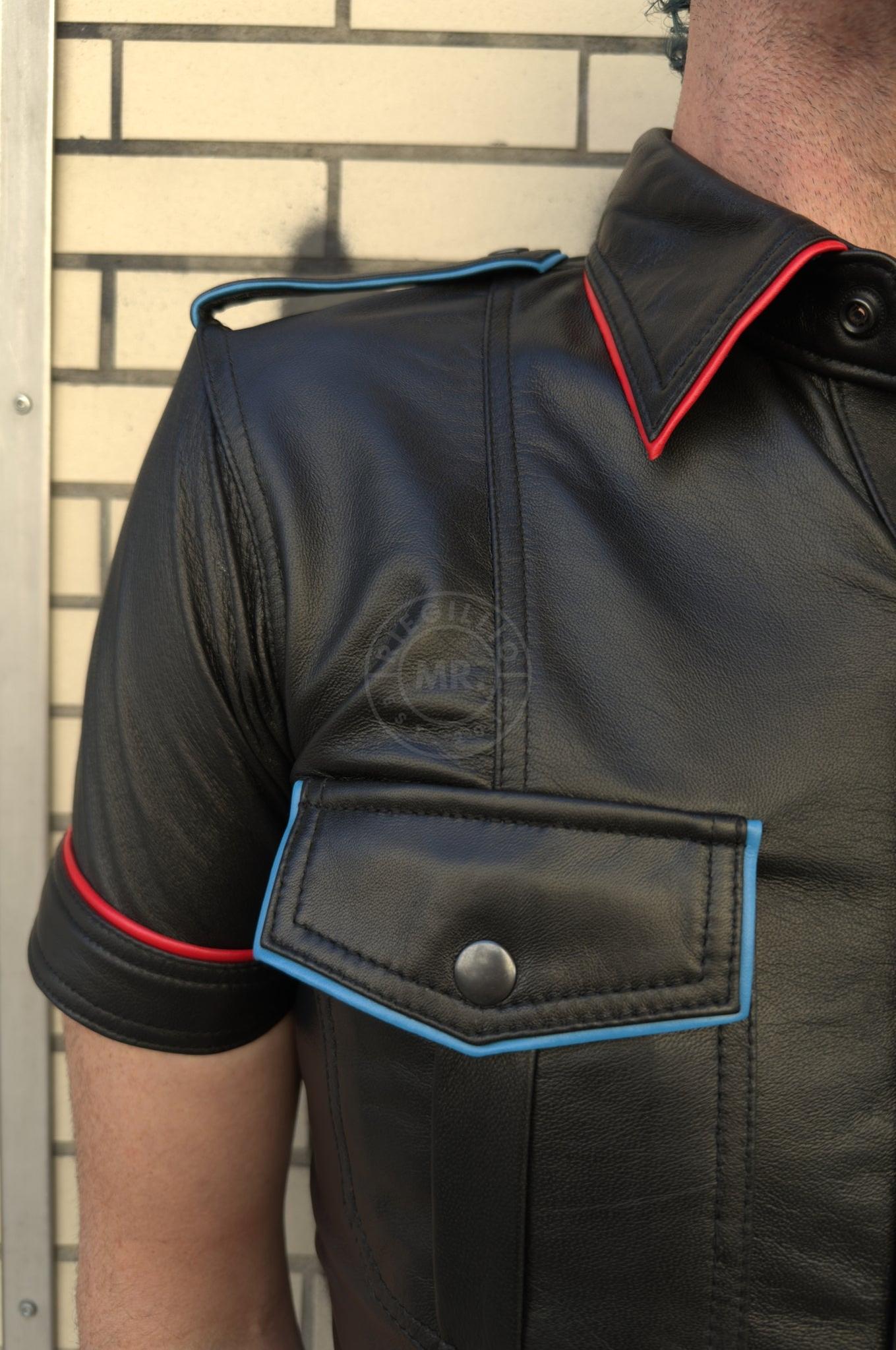 Black Leather Shirt - Folsom Piping at MR. Riegillio