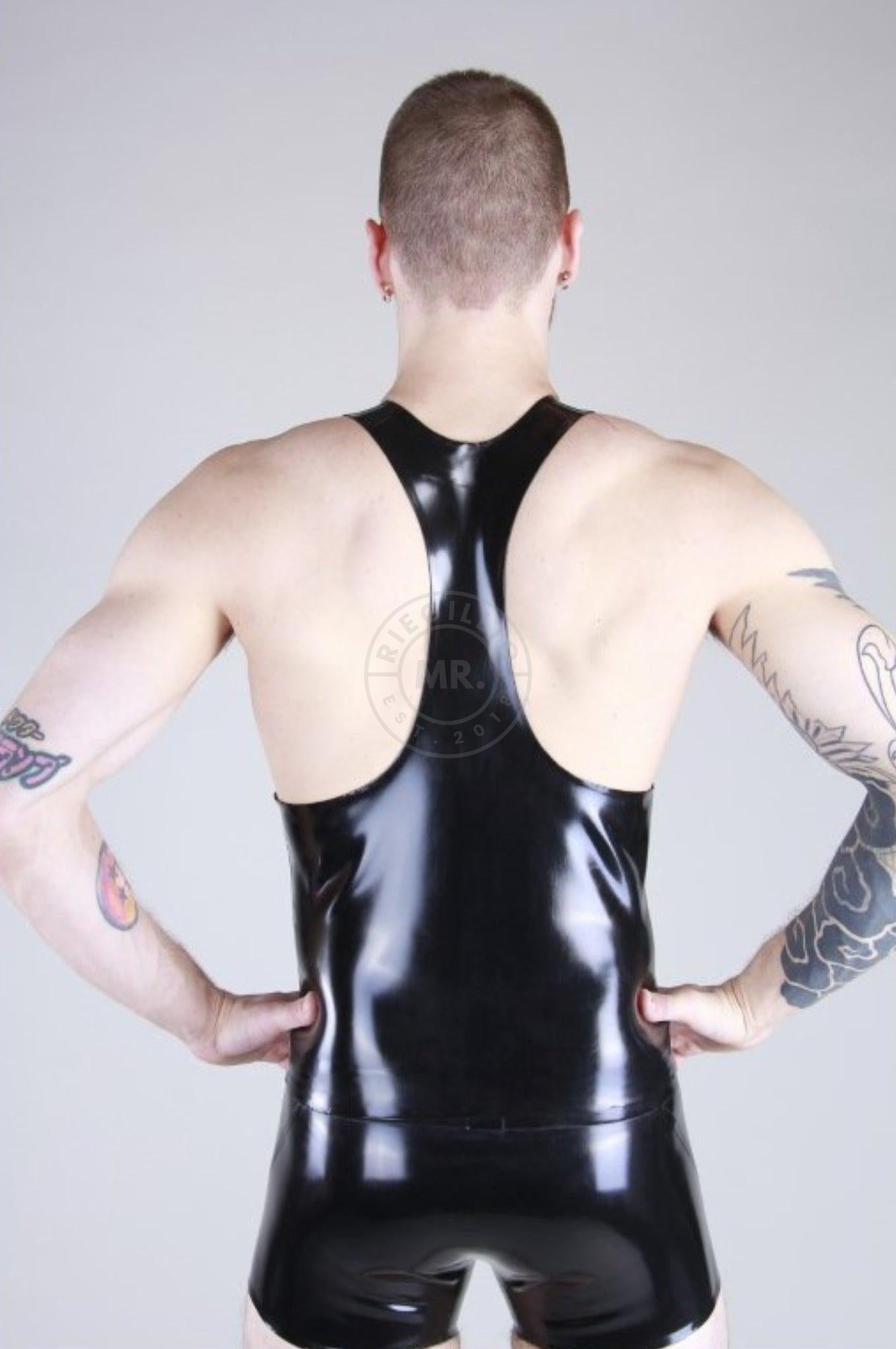 Black Rubber Acces Tank Top at MR. Riegillio