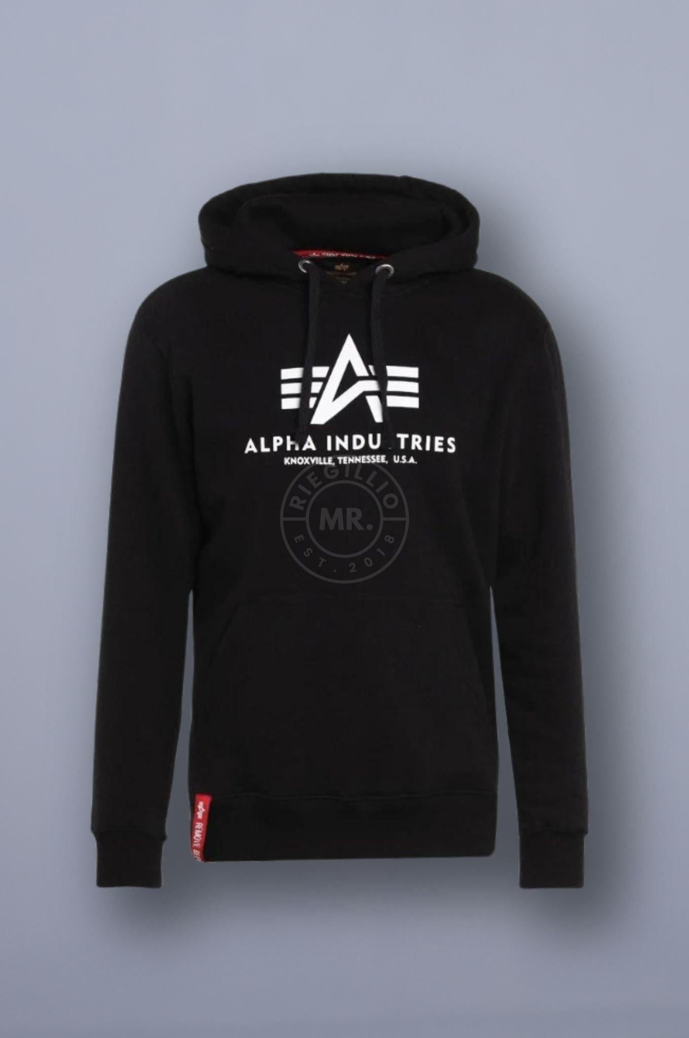 Alpha Industries Basic Hoody Black at MR. Riegillio