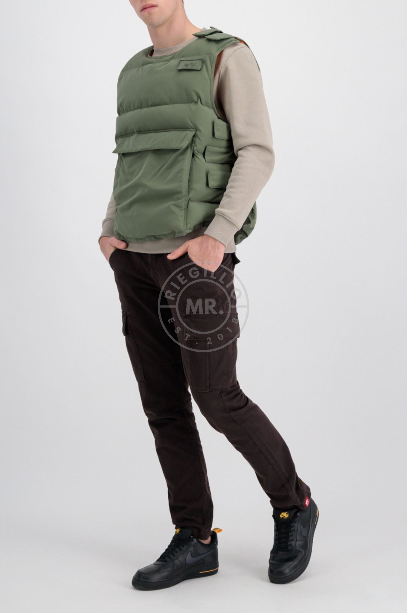 Alpha Industries Protector Puffer Vest - Sage Green
