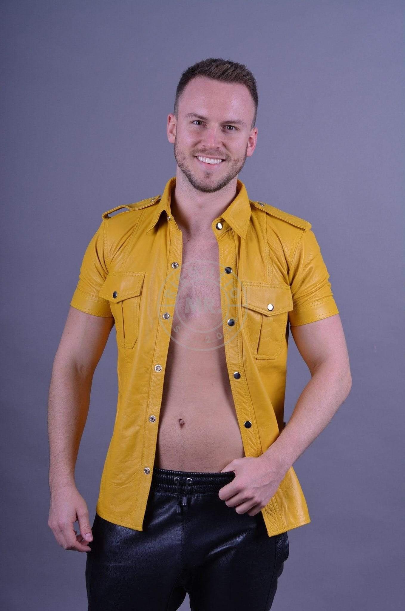 Yellow Leather Shirt at MR. Riegillio