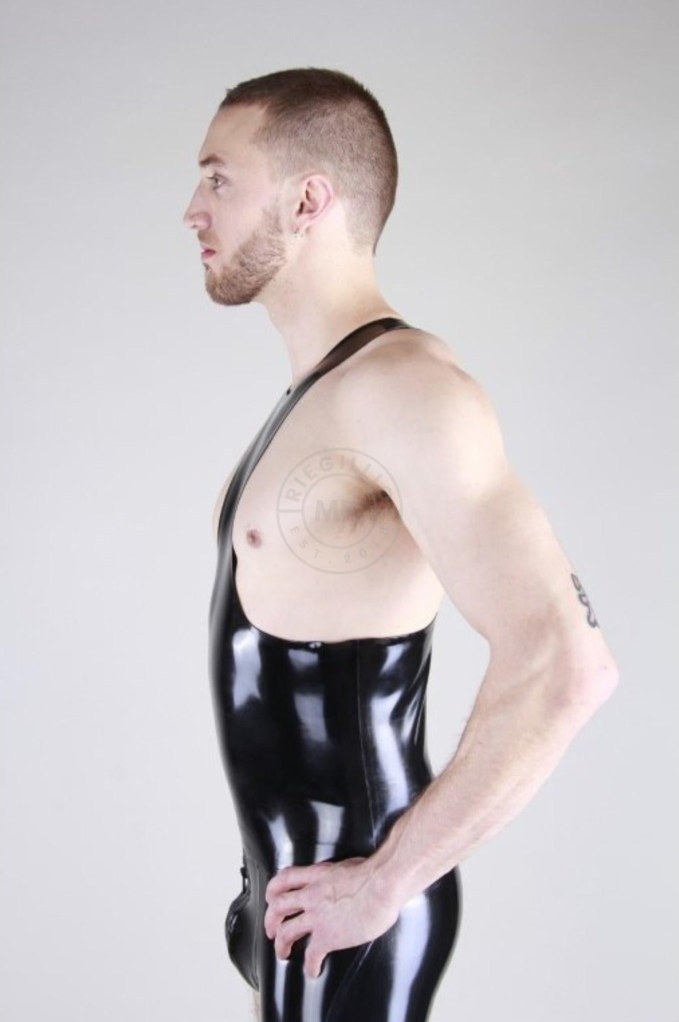 Black Rubber Acces Tank Top at MR. Riegillio