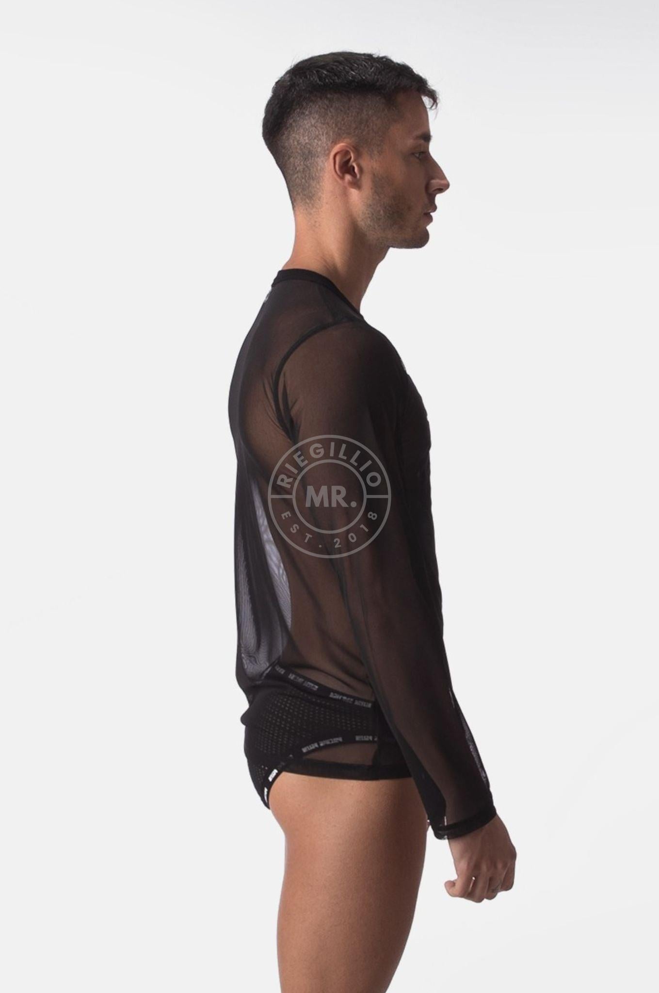 Barcode Mesh Long Sleeve Fucking Hot - Black at MR. Riegillio
