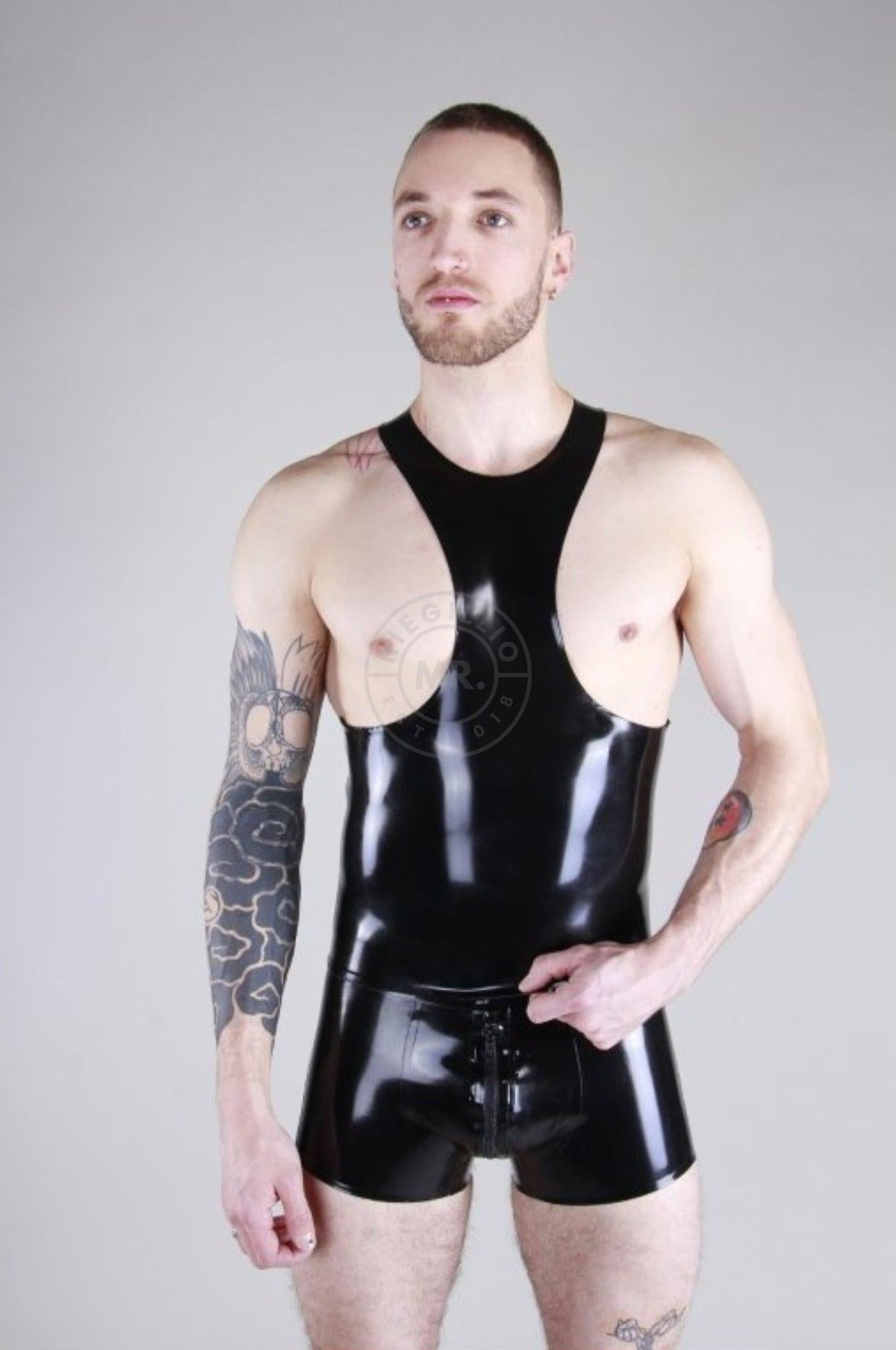 Black Rubber Acces Tank Top at MR. Riegillio