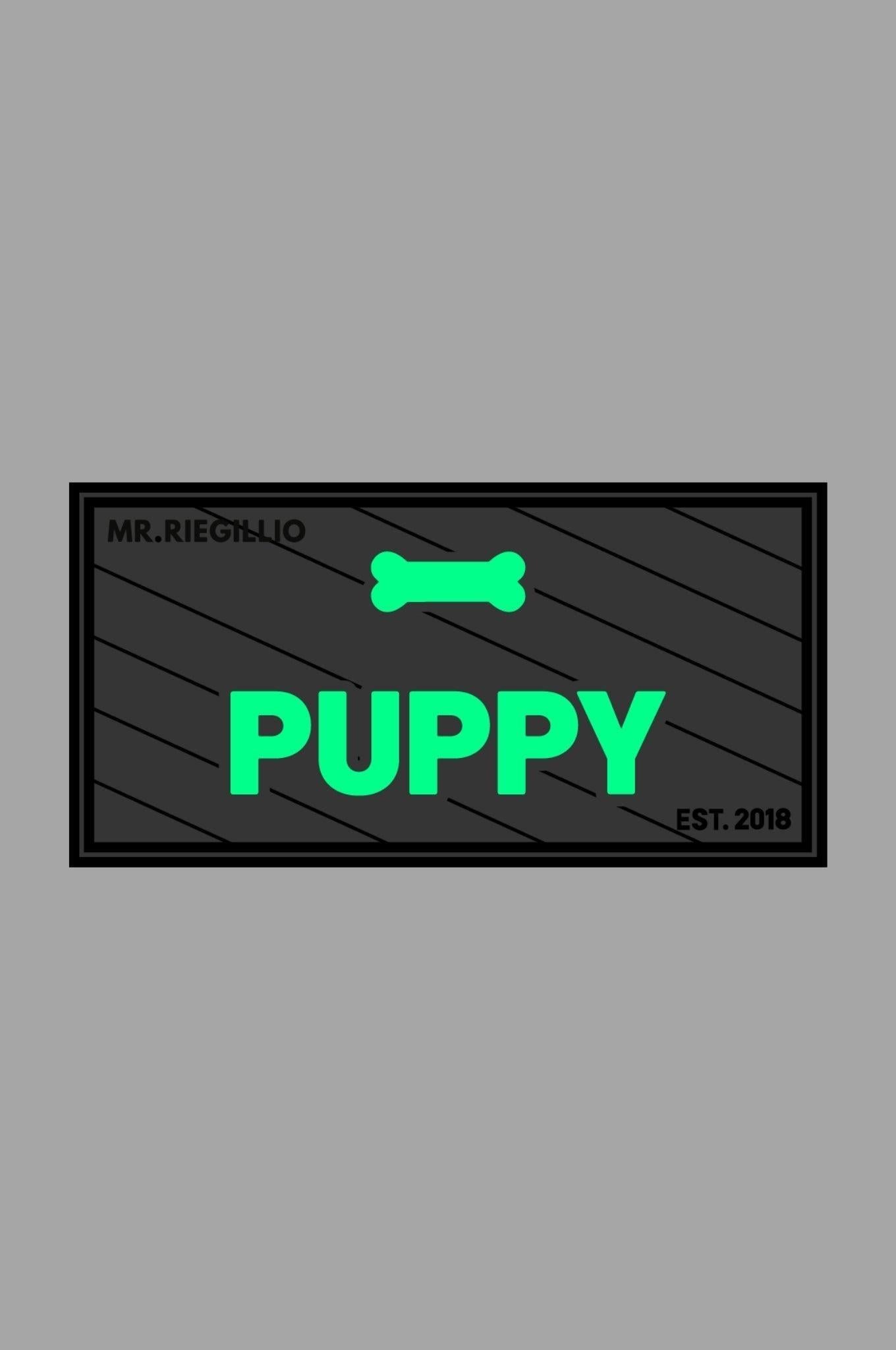 Rubber Velcro Patch - PUPPY - Neon Green at MR. Riegillio