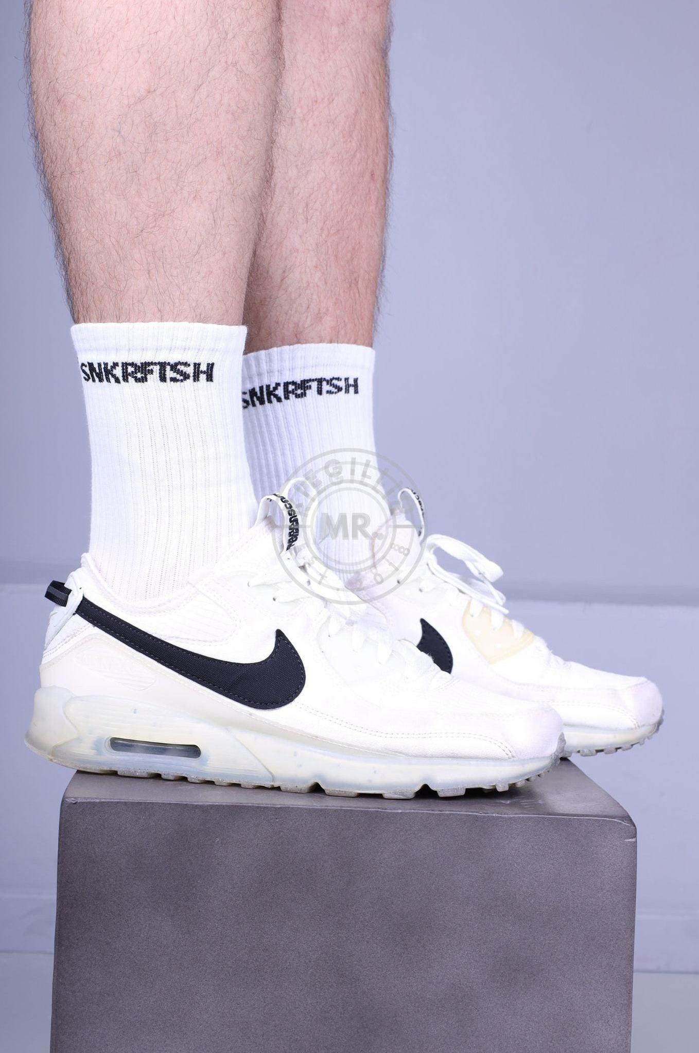 SNKRFTSH Crew Socks White at MR. Riegillio