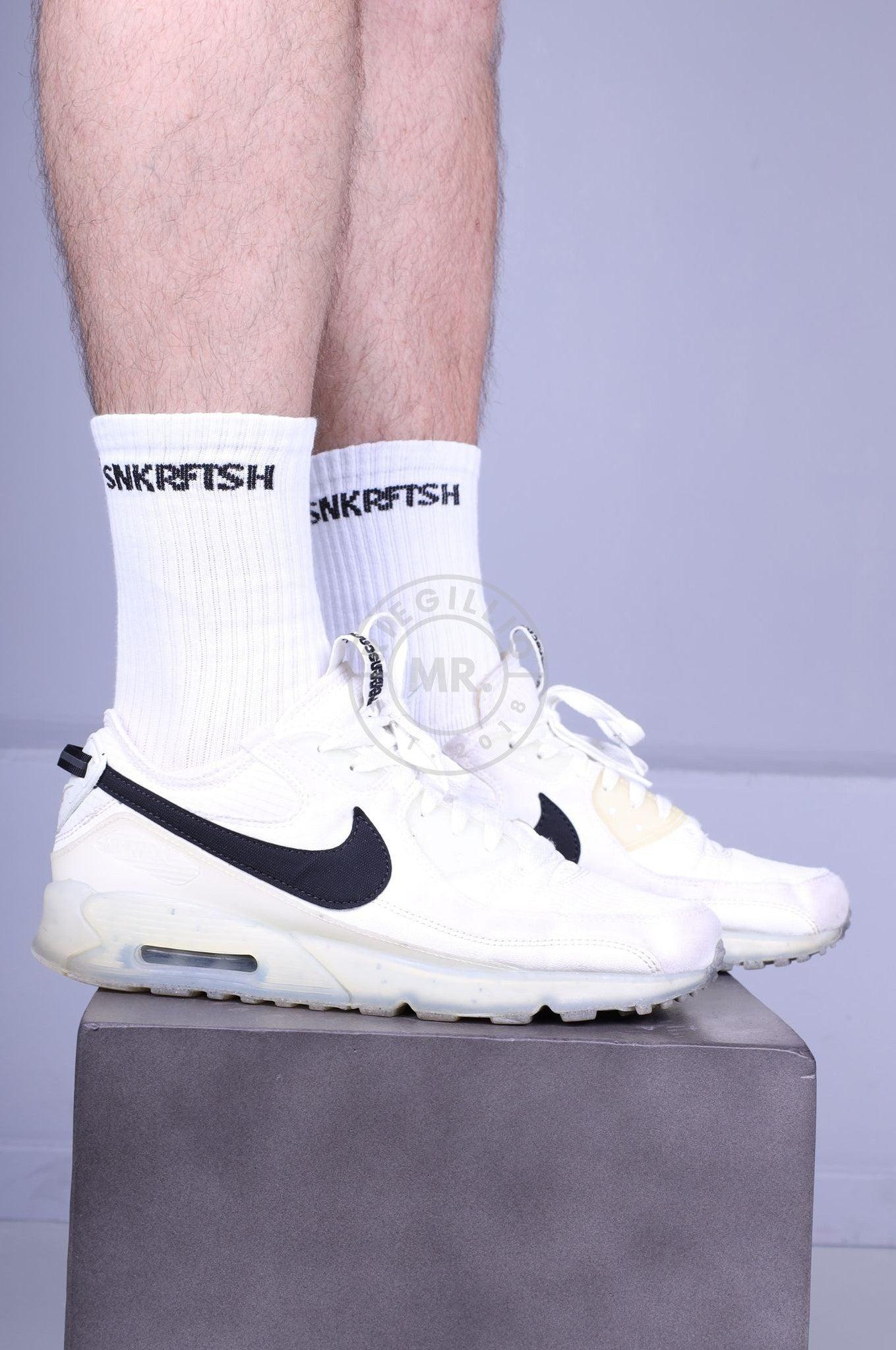 SNKRFTSH Crew Socks White at MR. Riegillio