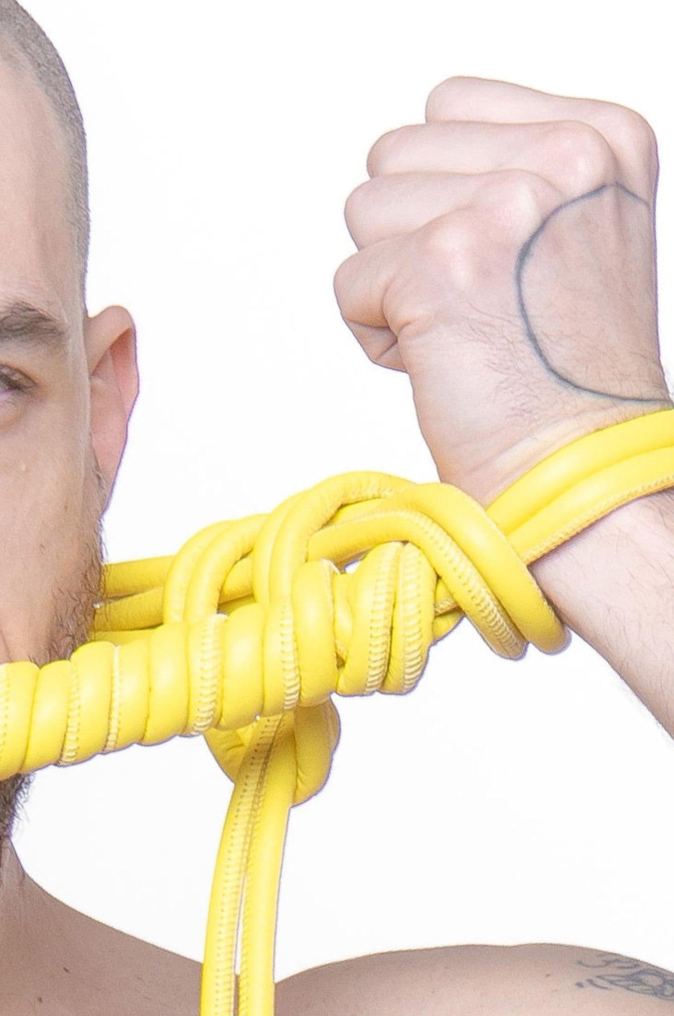 SIRAINER Yellow Leather Shibari Rope at MR. Riegillio