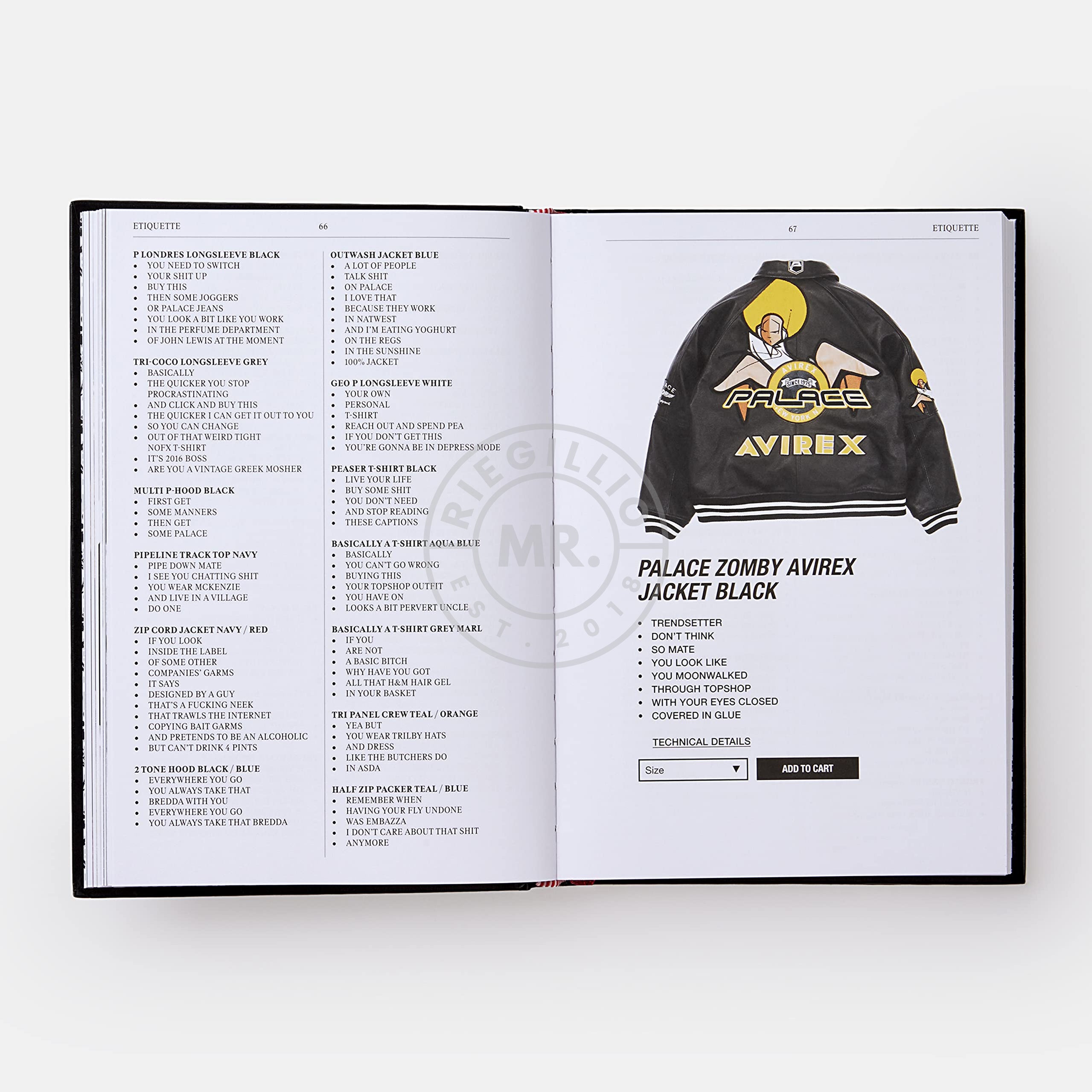 Table Book Palace Product Descriptions, The Selected Archive at MR. Riegillio