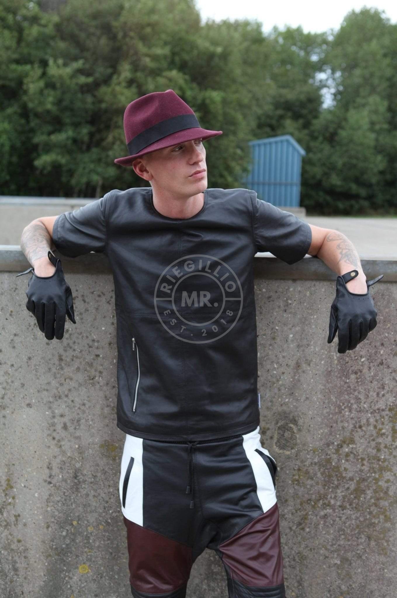 Black Leather Tee - without Lining at MR. Riegillio