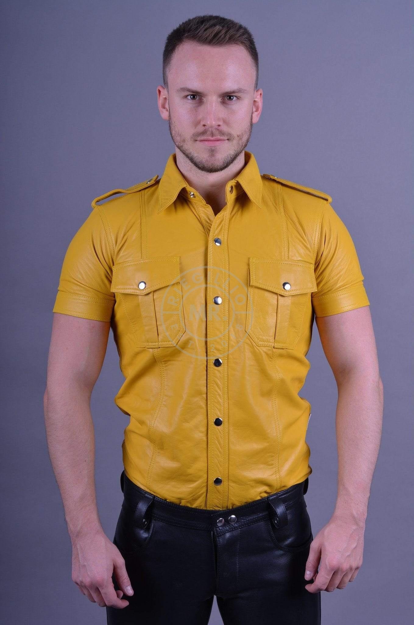 Yellow Leather Shirt at MR. Riegillio