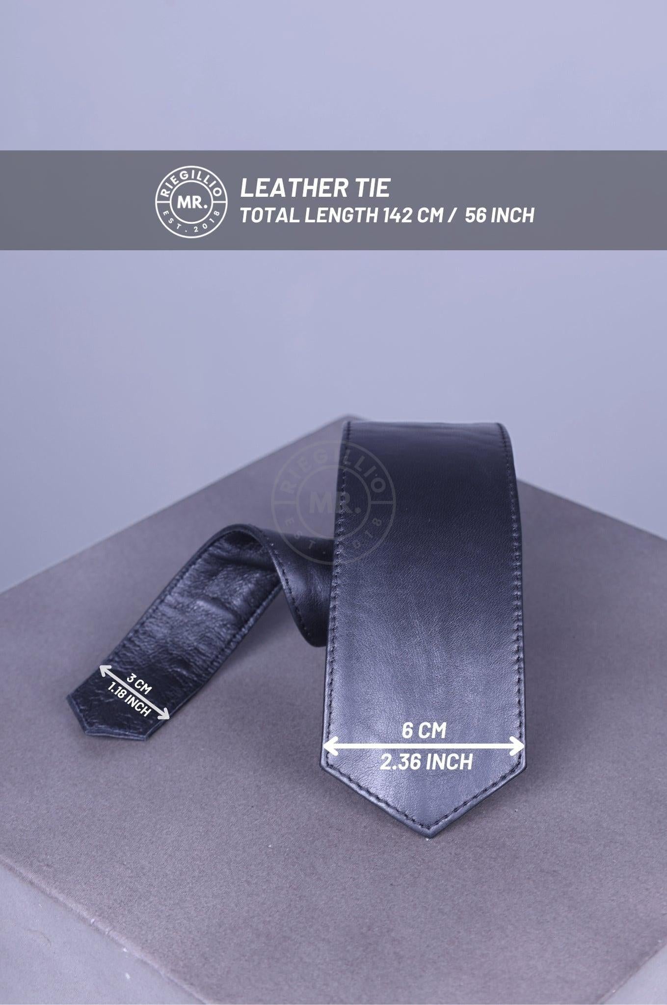 Black Leather Tie - PROUD Piping at MR. Riegillio