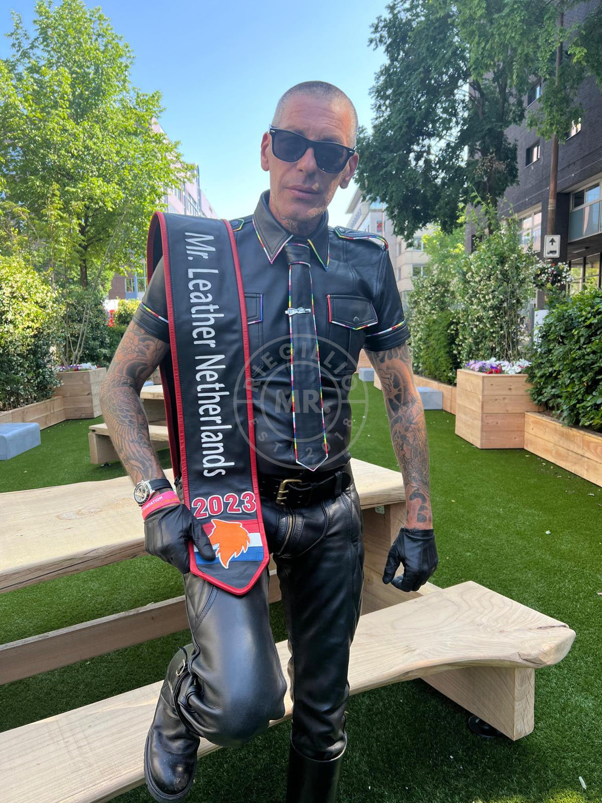 Black Leather Shirt - PROUD at MR. Riegillio