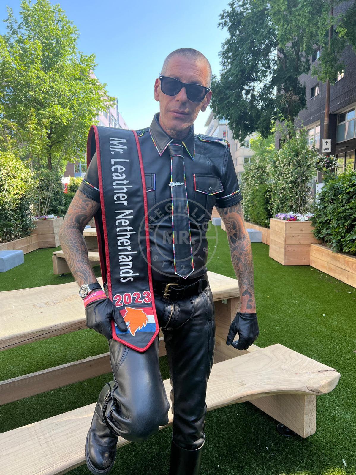 Black Leather Shirt - PROUD at MR. Riegillio