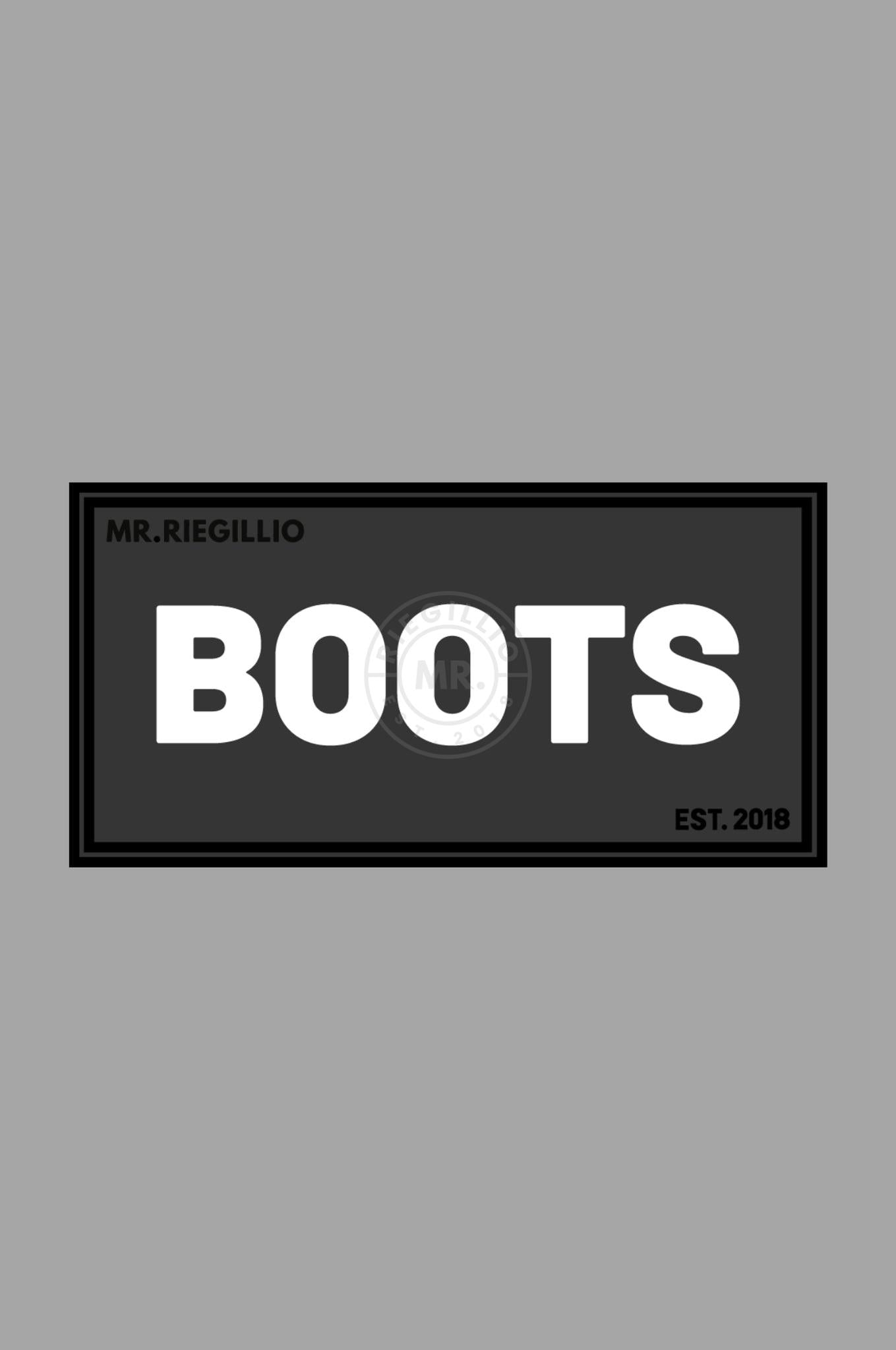 Rubber Velcro Patch - BOOTS - White at MR. Riegillio