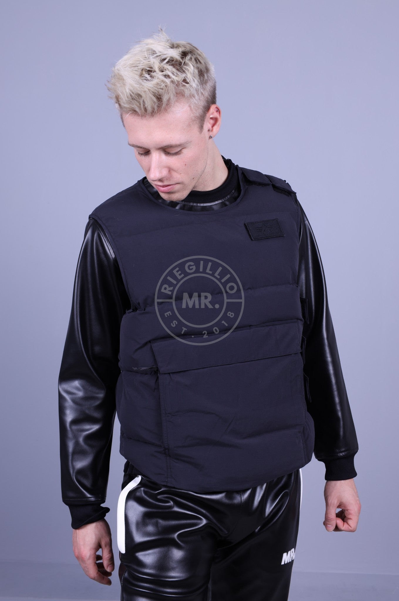 Alpha Industries Protector Puffer Vest - Black-at MR. Riegillio