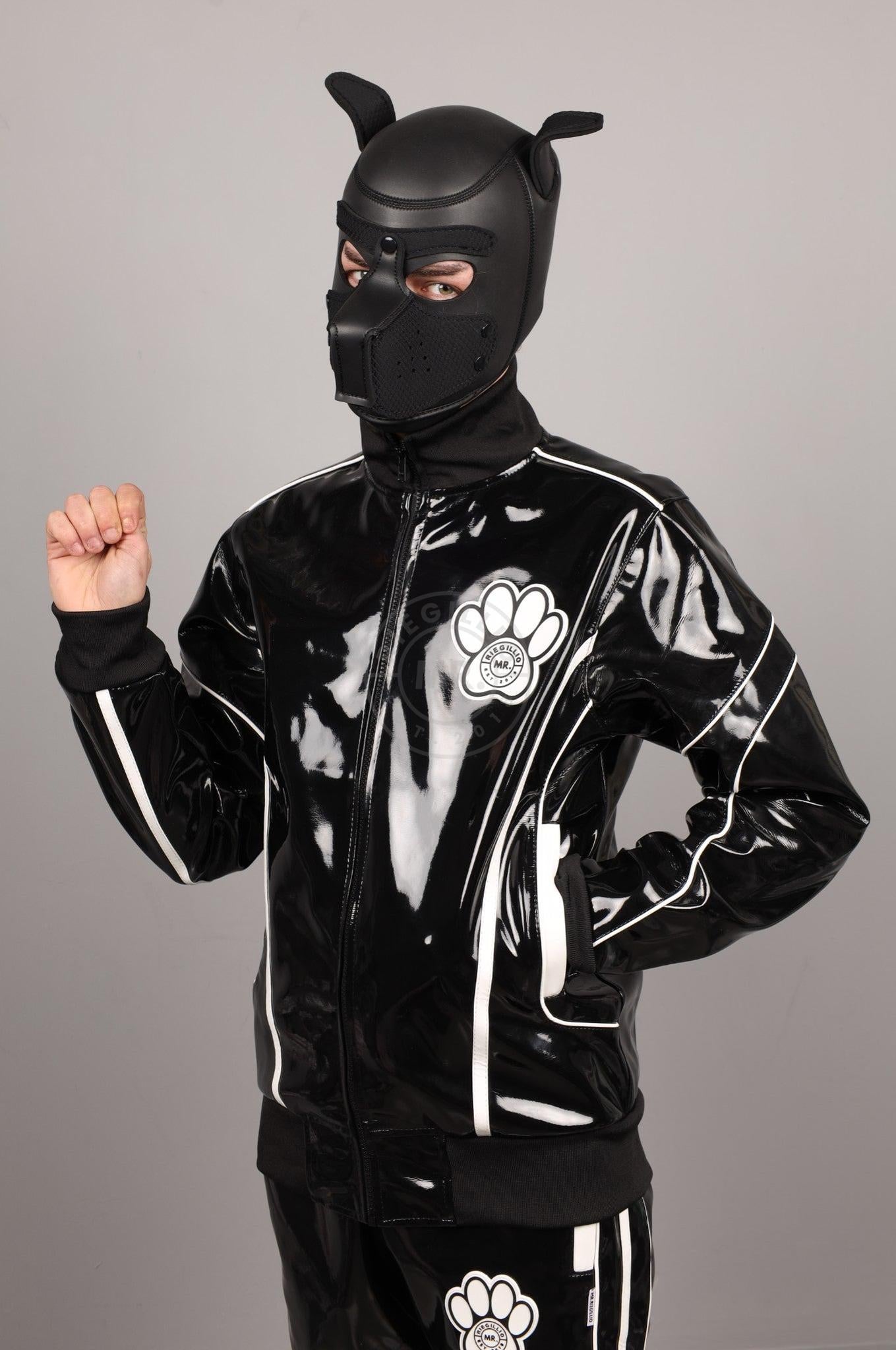 Black PVC Puppy Tracksuit Jacket at MR. Riegillio