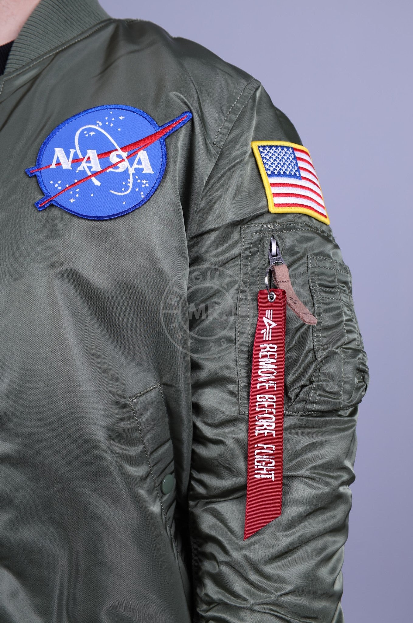 Alpha Industries MA-1 VF NASA Bomber Jacket - Sage Green