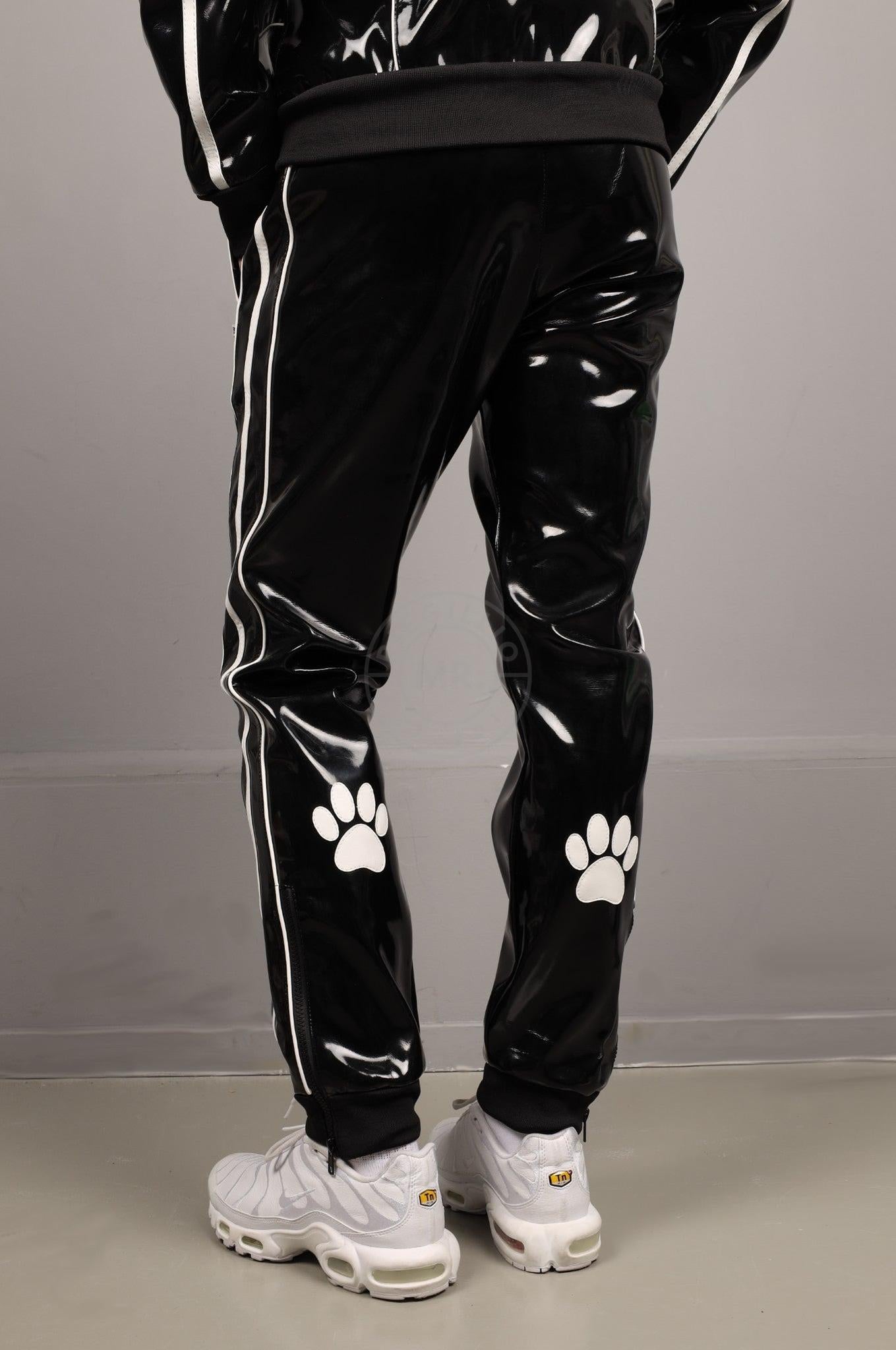 Black PVC Puppy Tracksuit Pants at MR. Riegillio