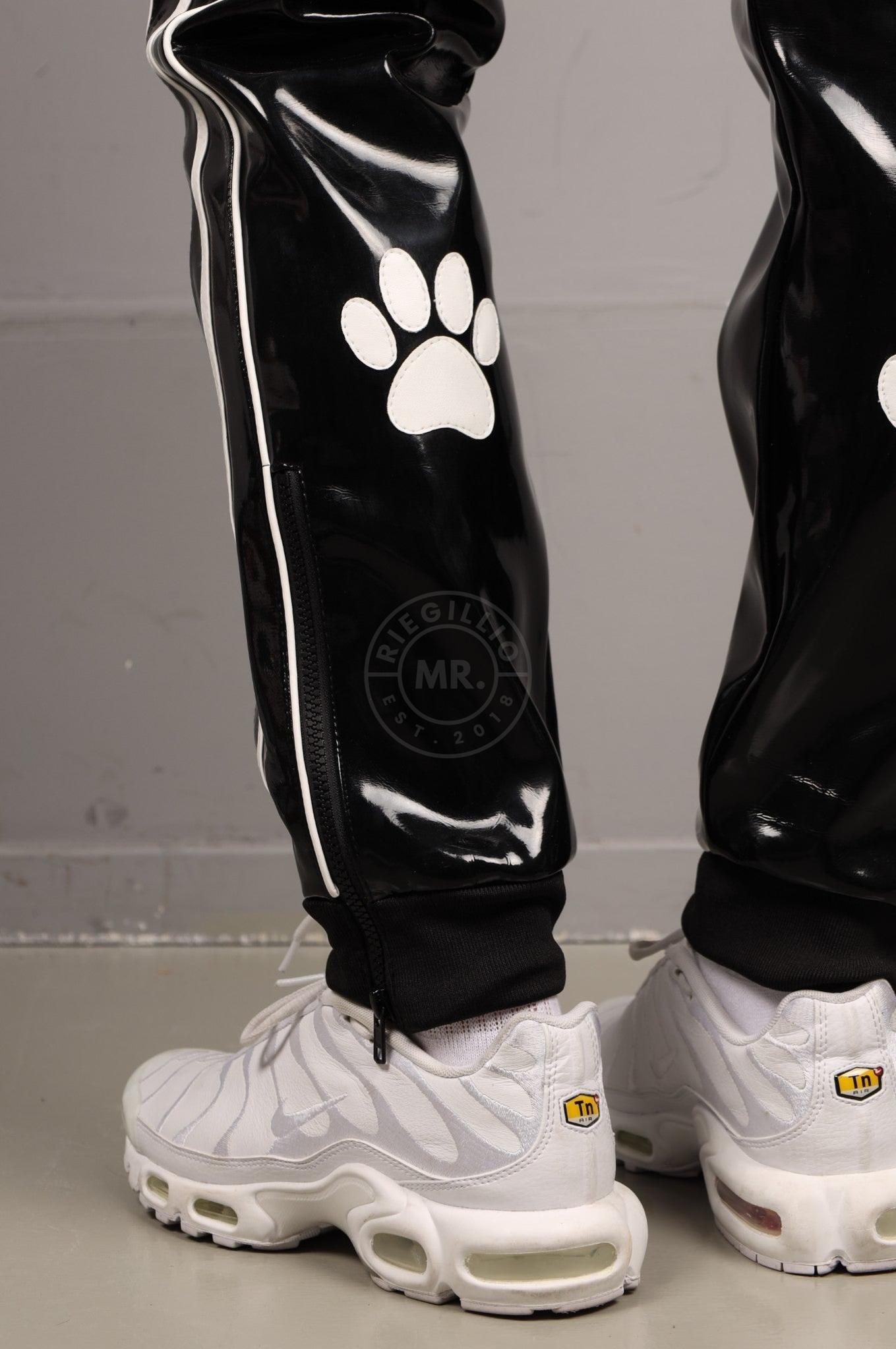 Black PVC Puppy Tracksuit Pants at MR. Riegillio