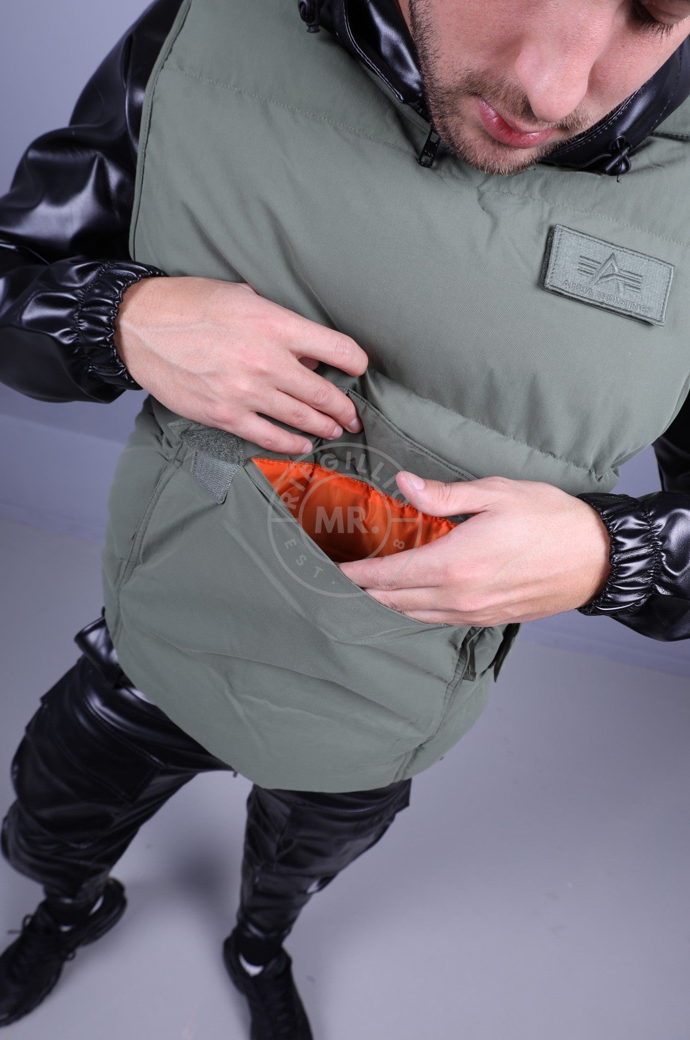 Alpha Industries Protector Puffer Vest - Sage Green-at MR. Riegillio