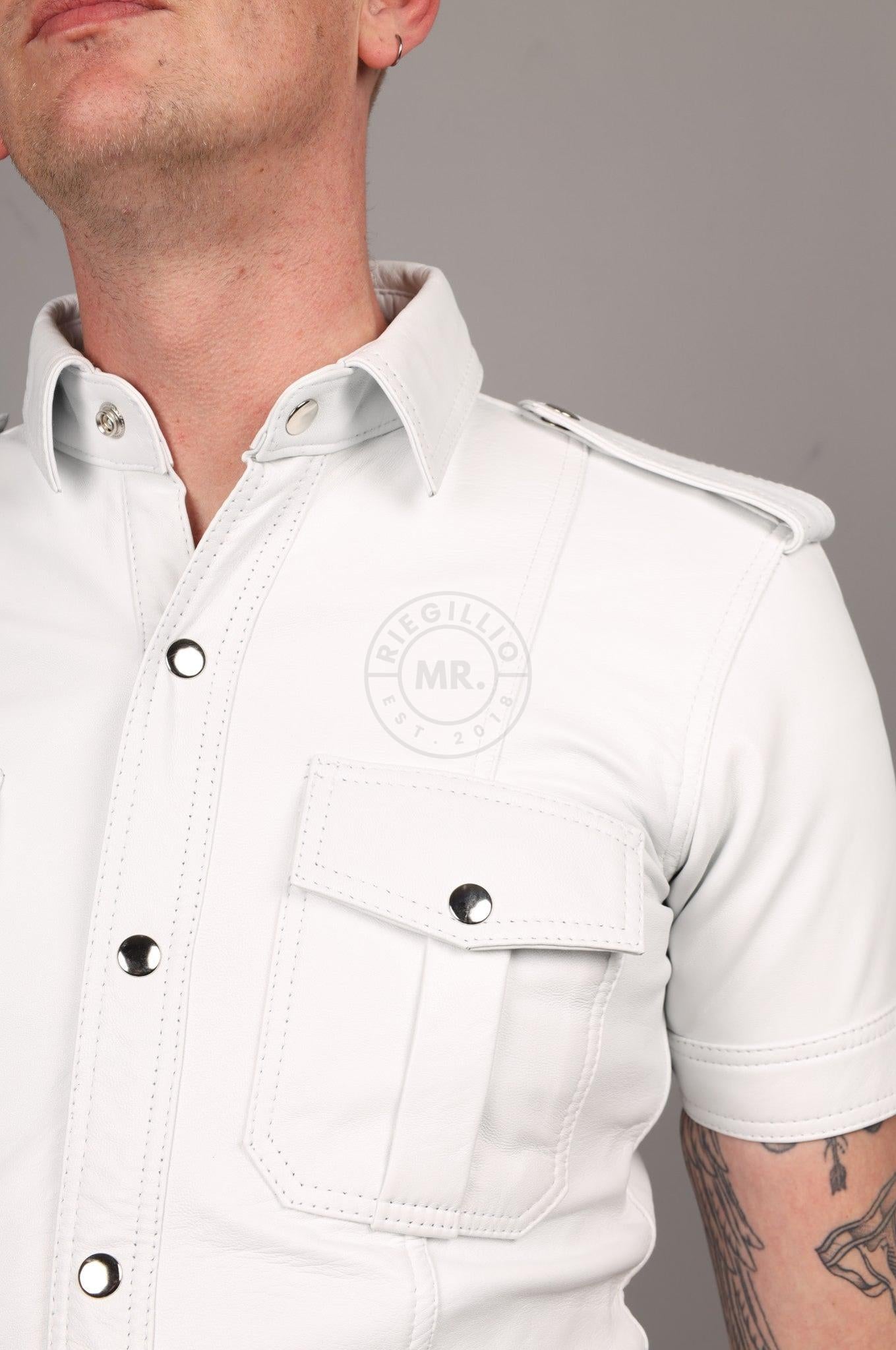 Leather Shirt - Off White at MR. Riegillio