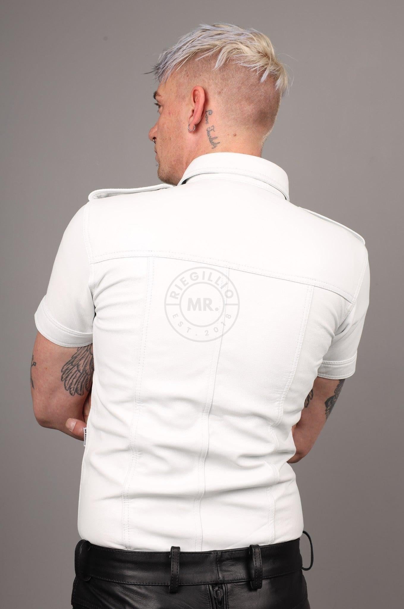 Leather Shirt - Off White at MR. Riegillio