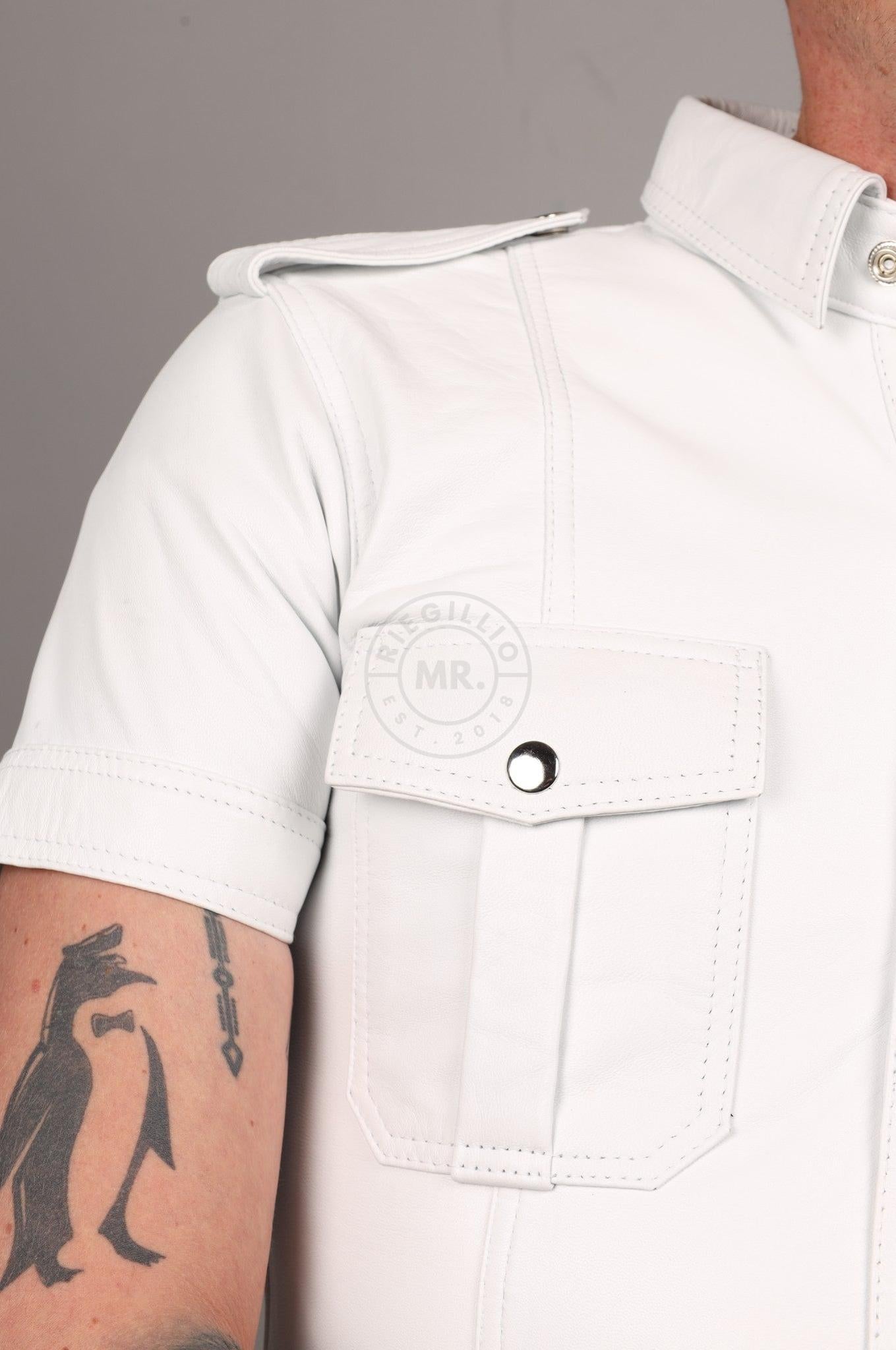 Leather Shirt - Off White at MR. Riegillio