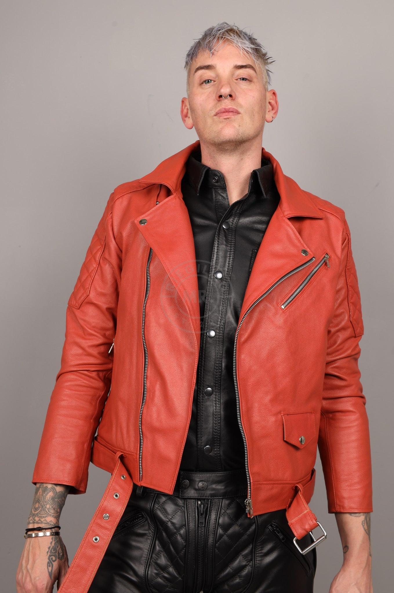 Leather Brando Jacket - Orange at MR. Riegillio