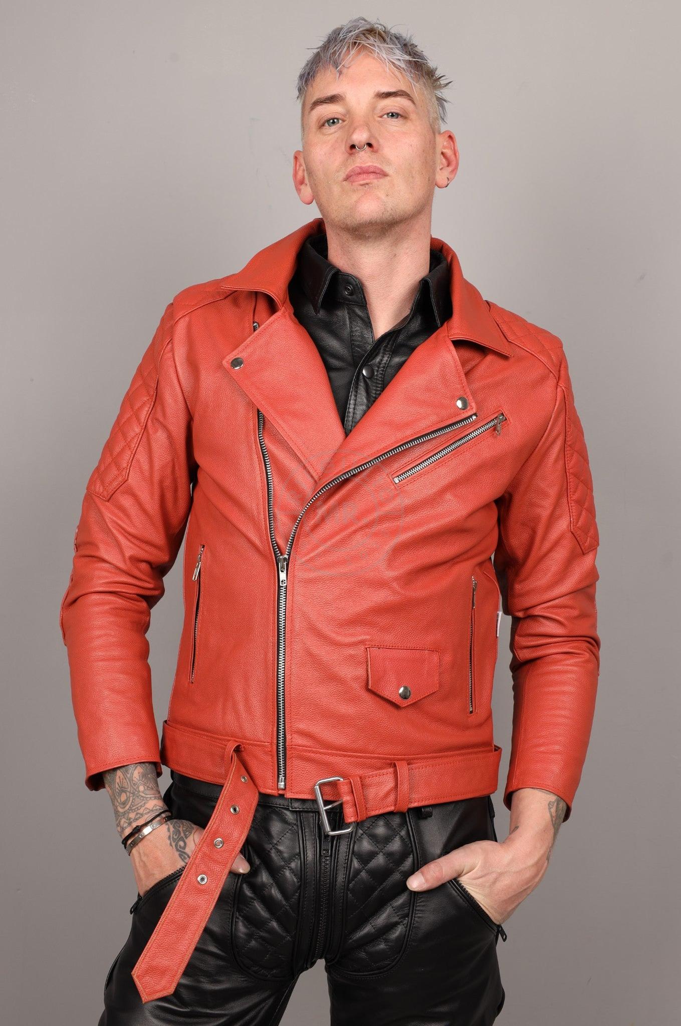 Leather Brando Jacket - Orange at MR. Riegillio
