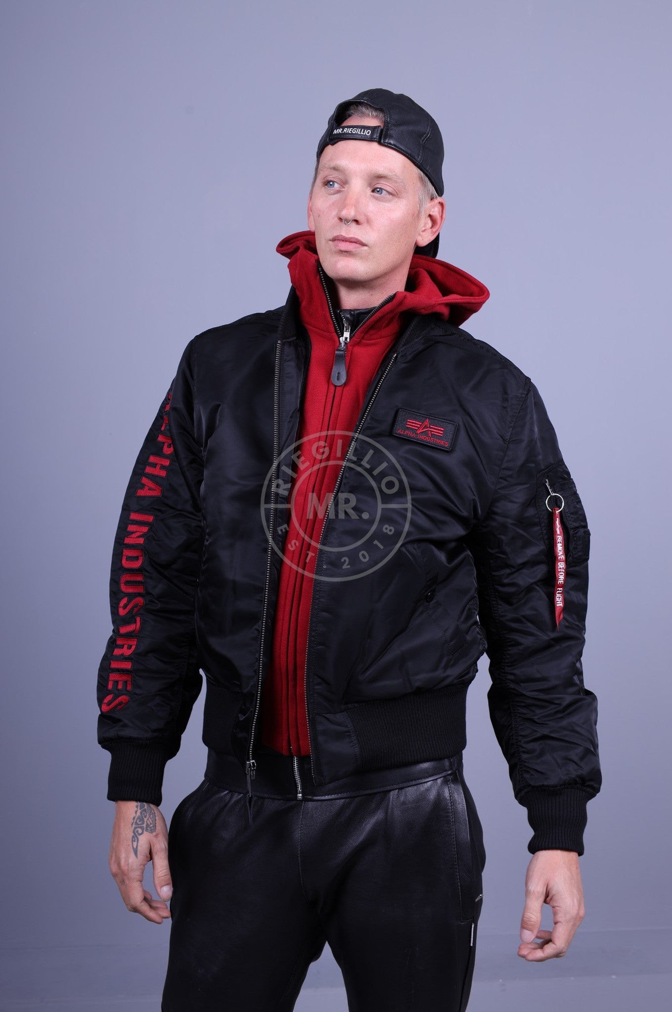 Alpha Industries MA-1 ZH D-Tec SE Jacket - Black / Red