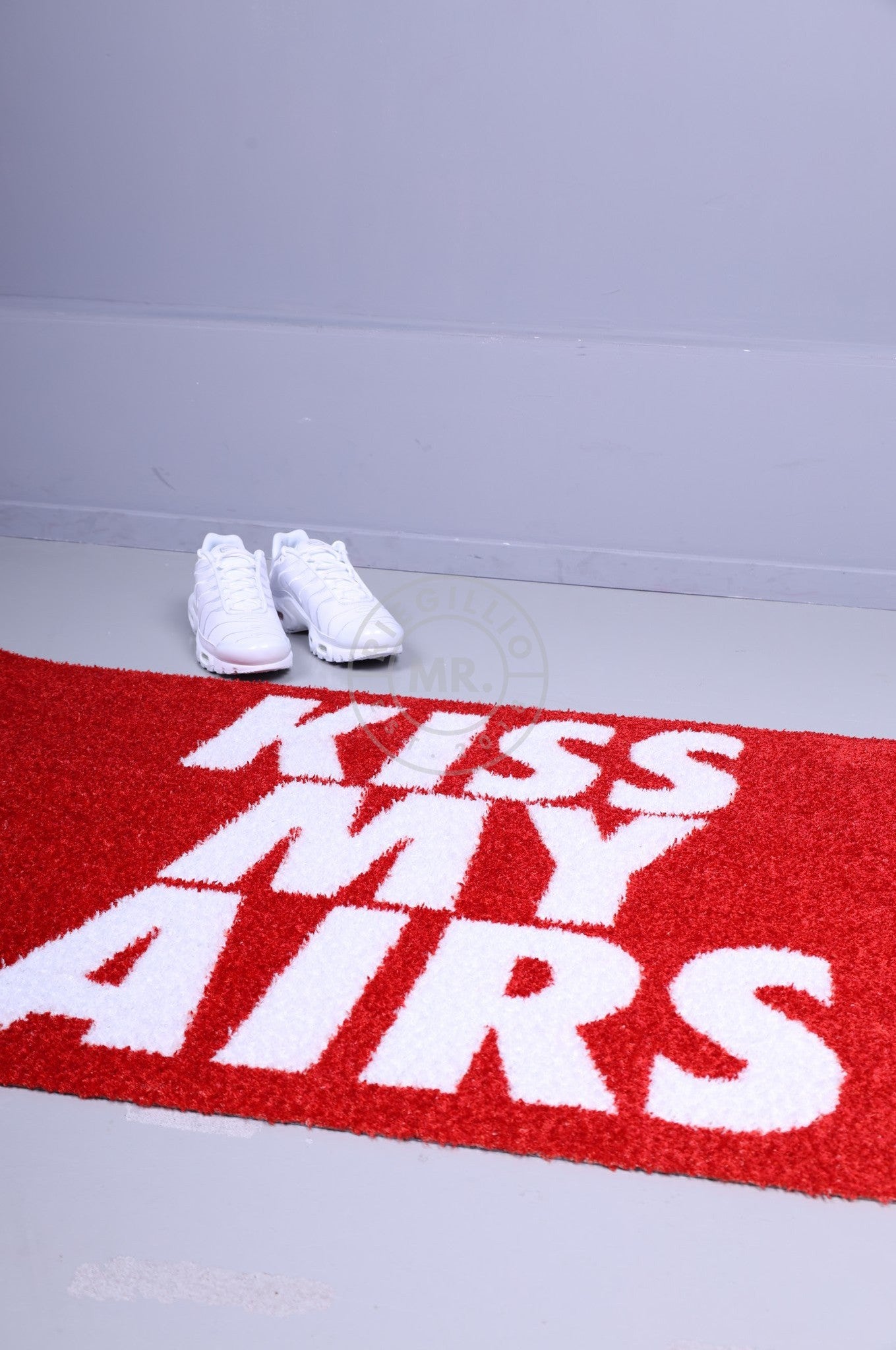 Doormat - KISS MY AIRS - Red at MR. Riegillio