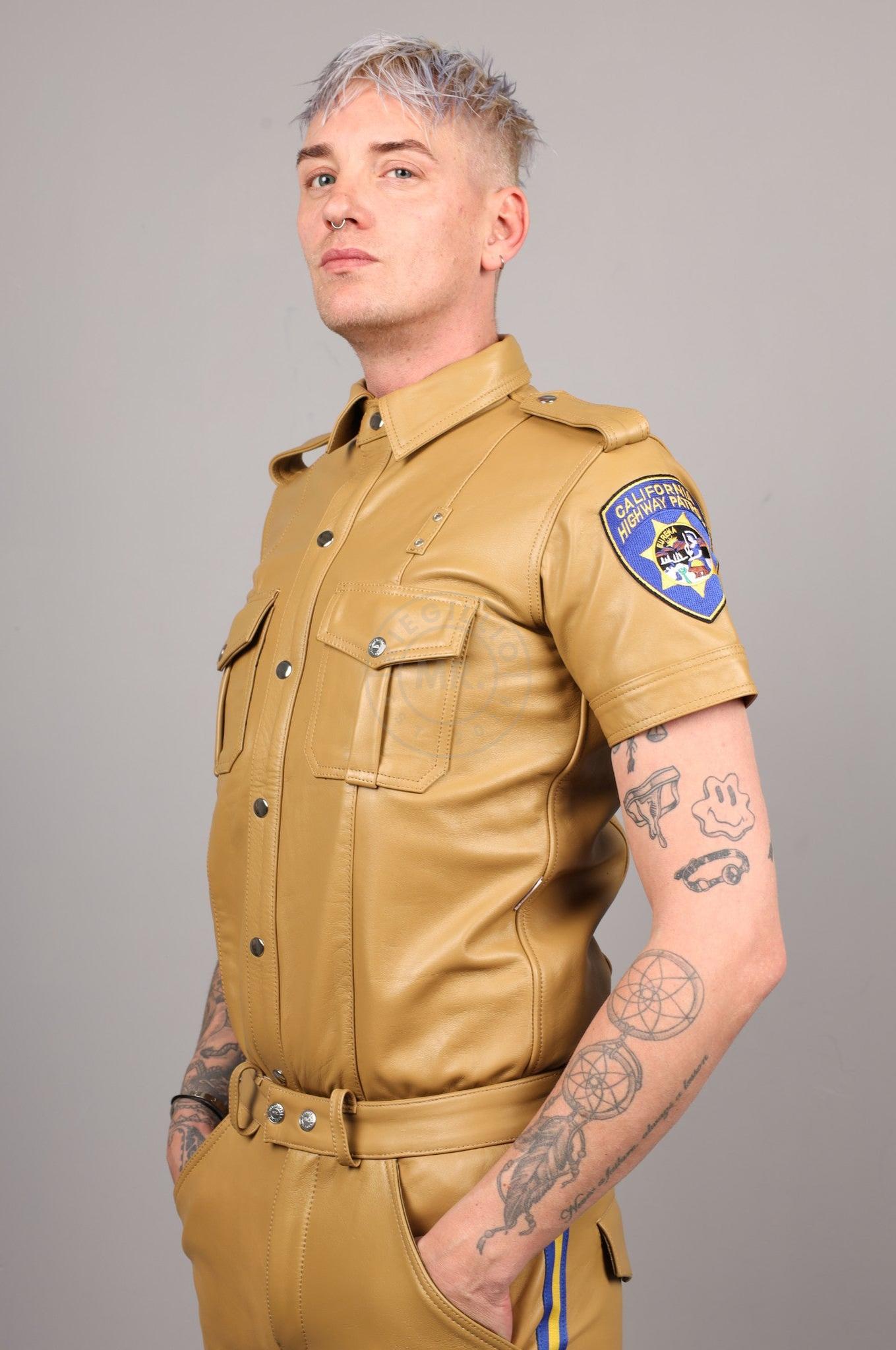 Leather Police Shirt CA - Beige at MR. Riegillio