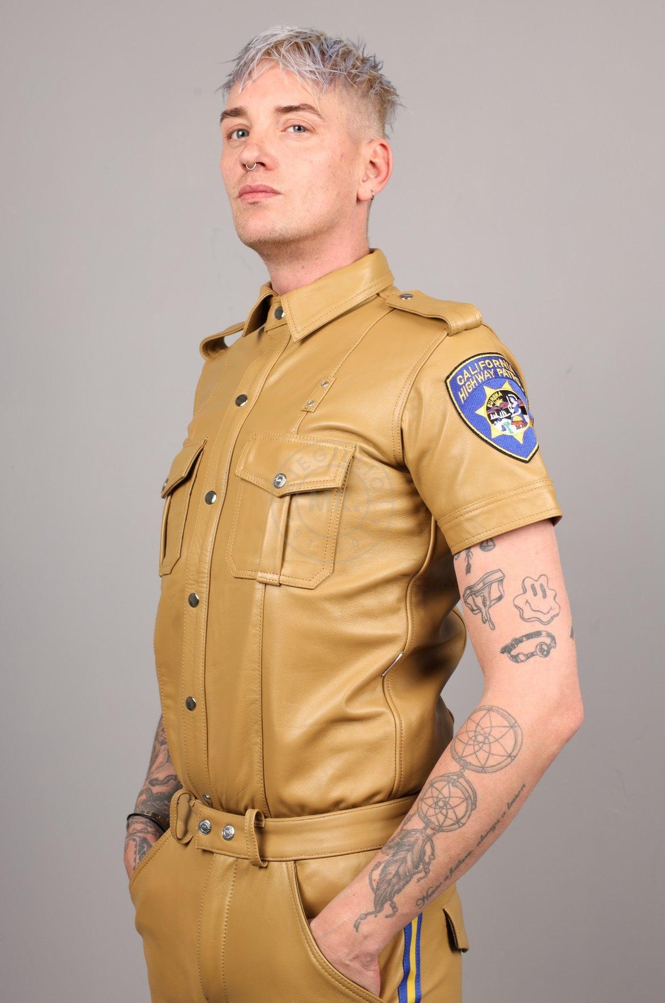 Leather Police Shirt CA - Beige at MR. Riegillio