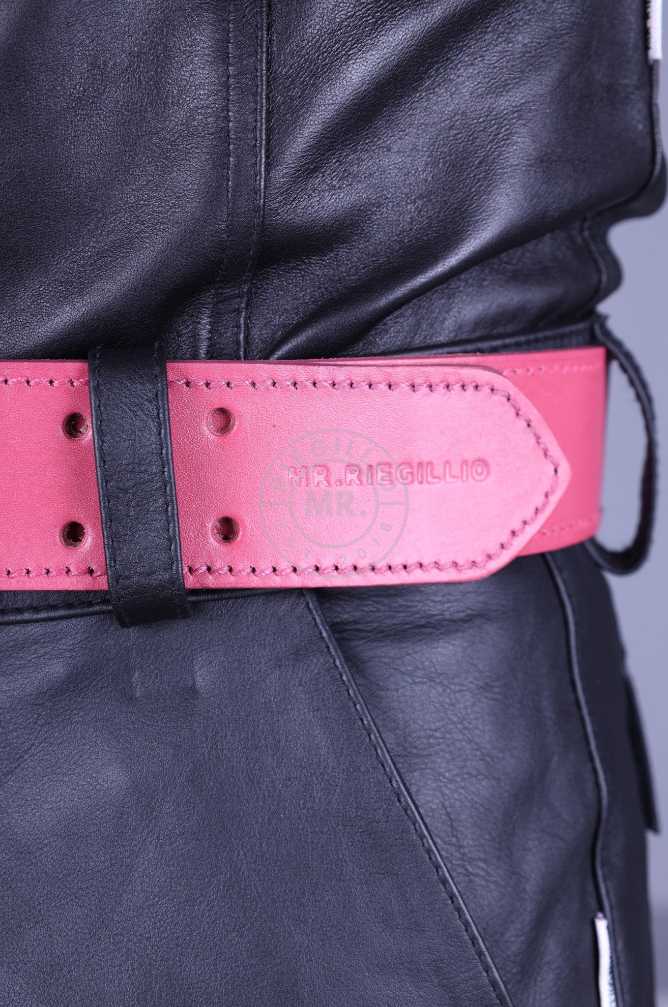 Pink Leather Belt-at MR. Riegillio