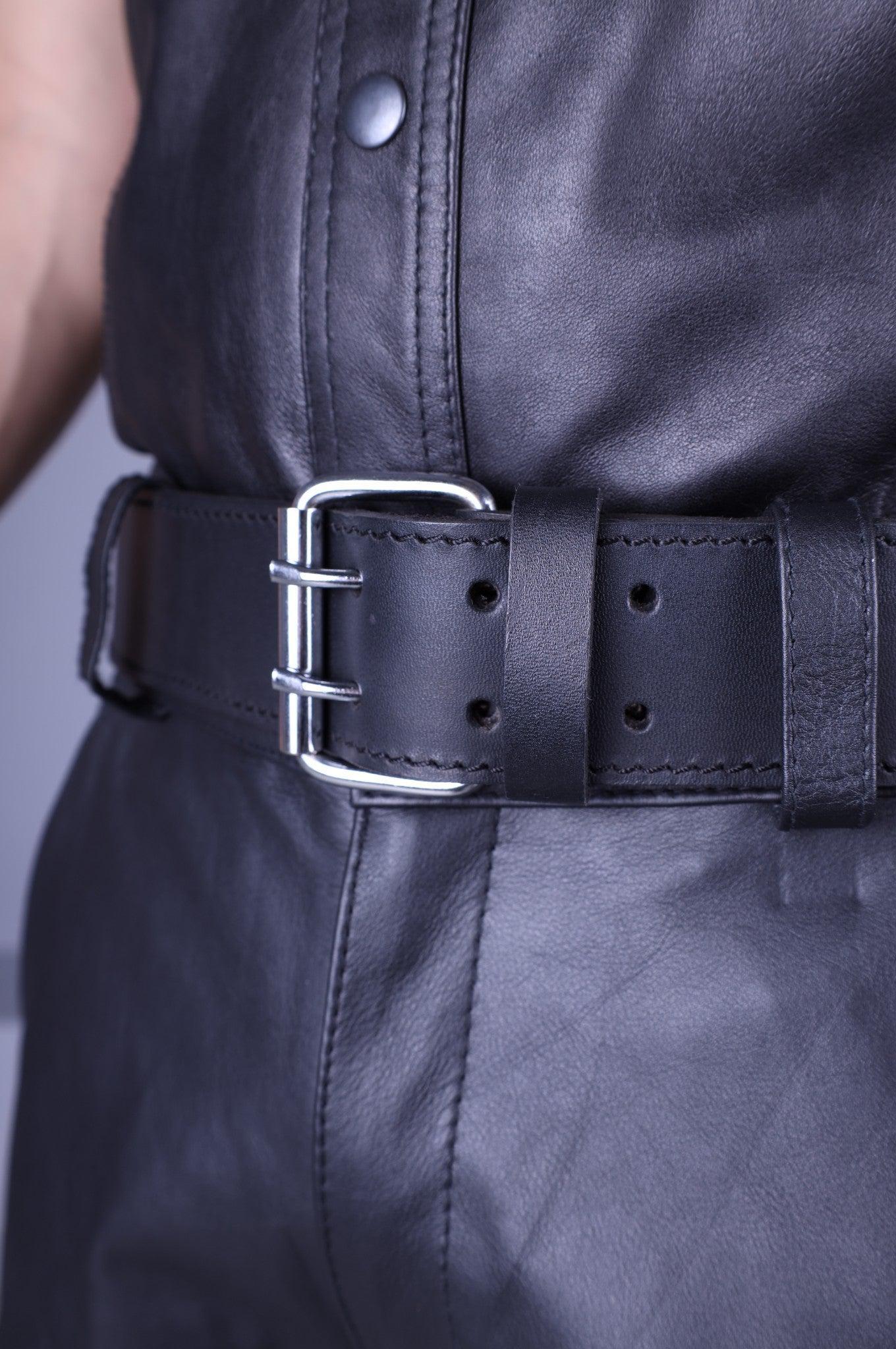 Black Leather Belt at MR. Riegillio